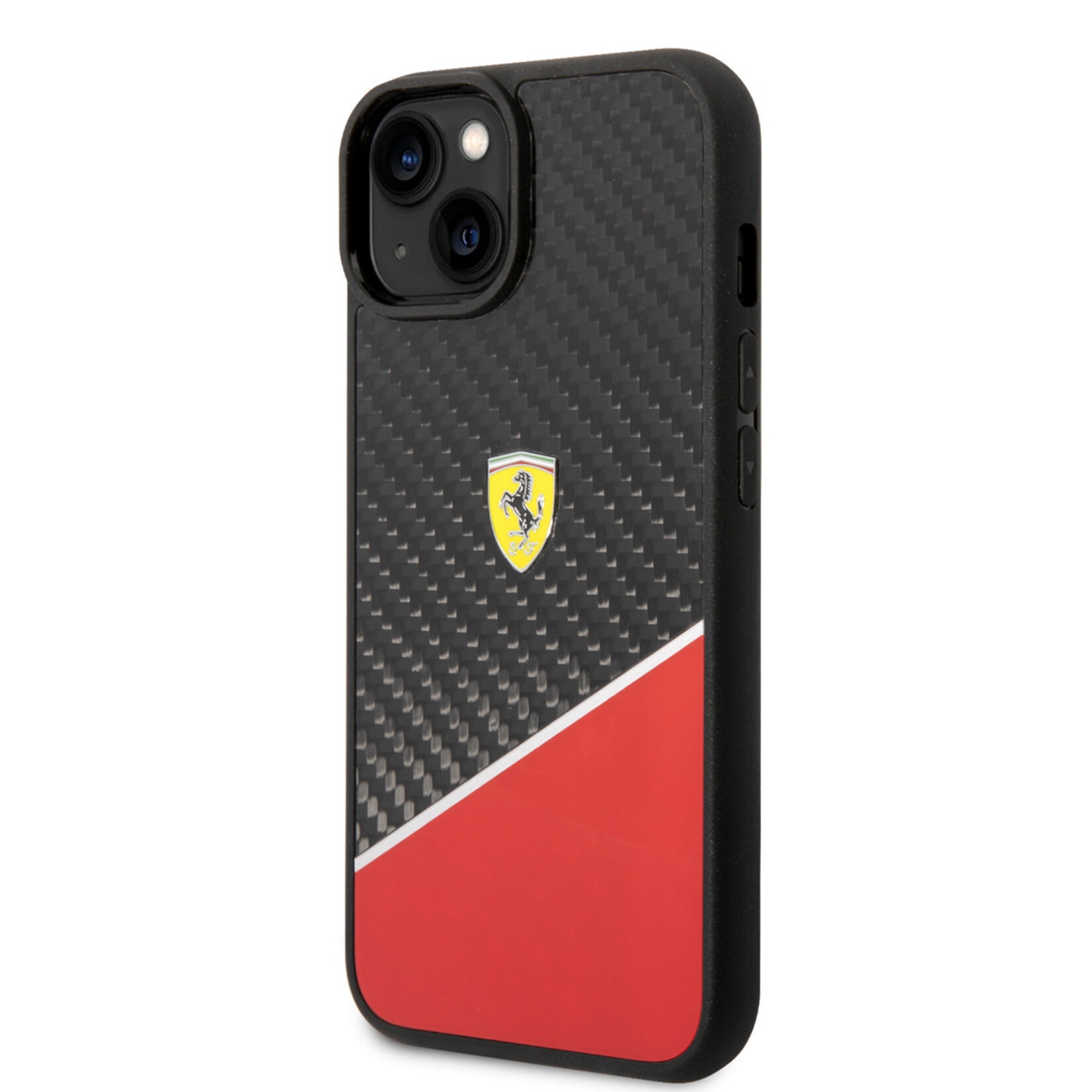 Ferrari Ferrari iPhone 14 Hoesje - Polycarbonaat & TPU - Beschermende Back Cover - Rood & Zwart