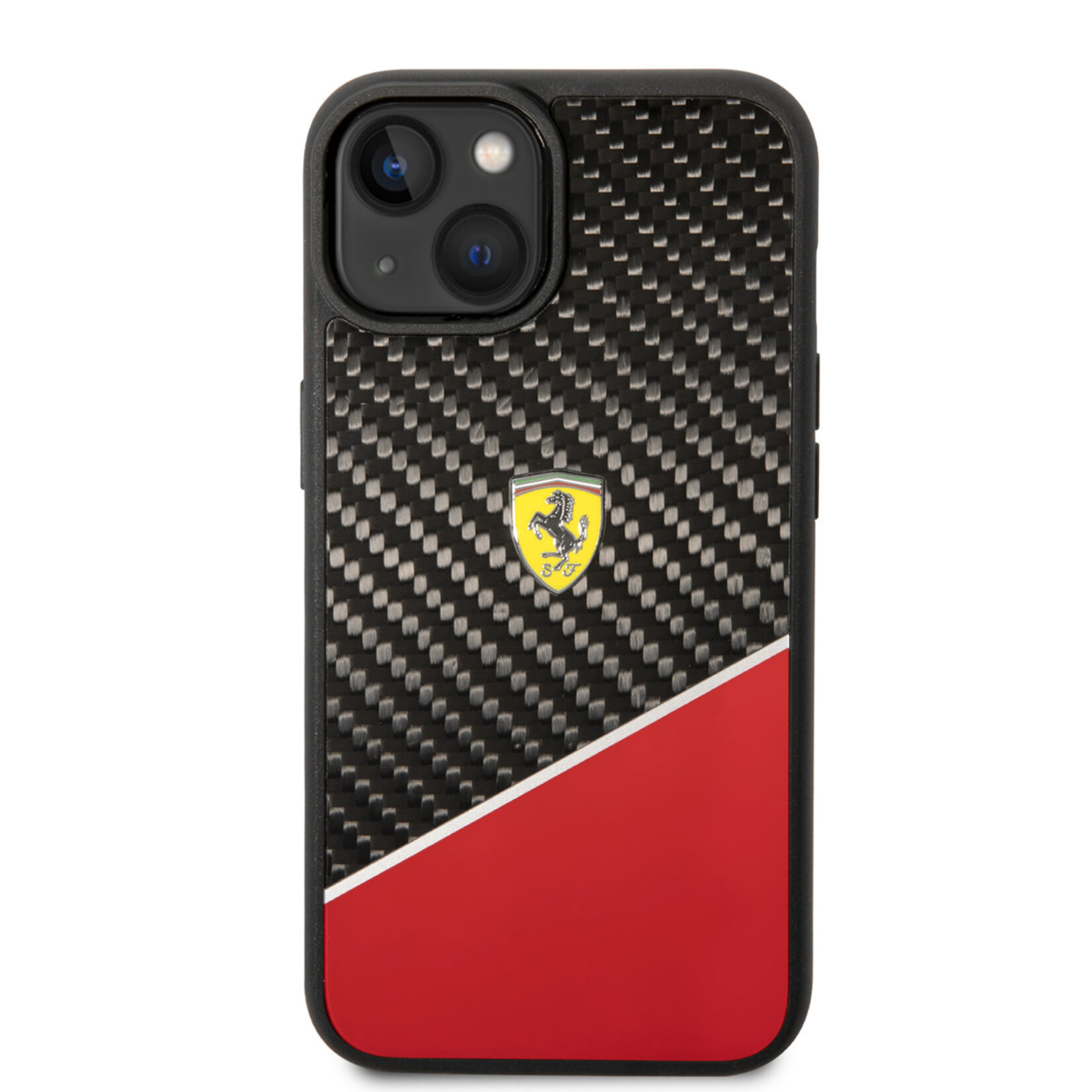 Ferrari Ferrari iPhone 14 Hoesje - Polycarbonaat & TPU - Beschermende Back Cover - Rood & Zwart