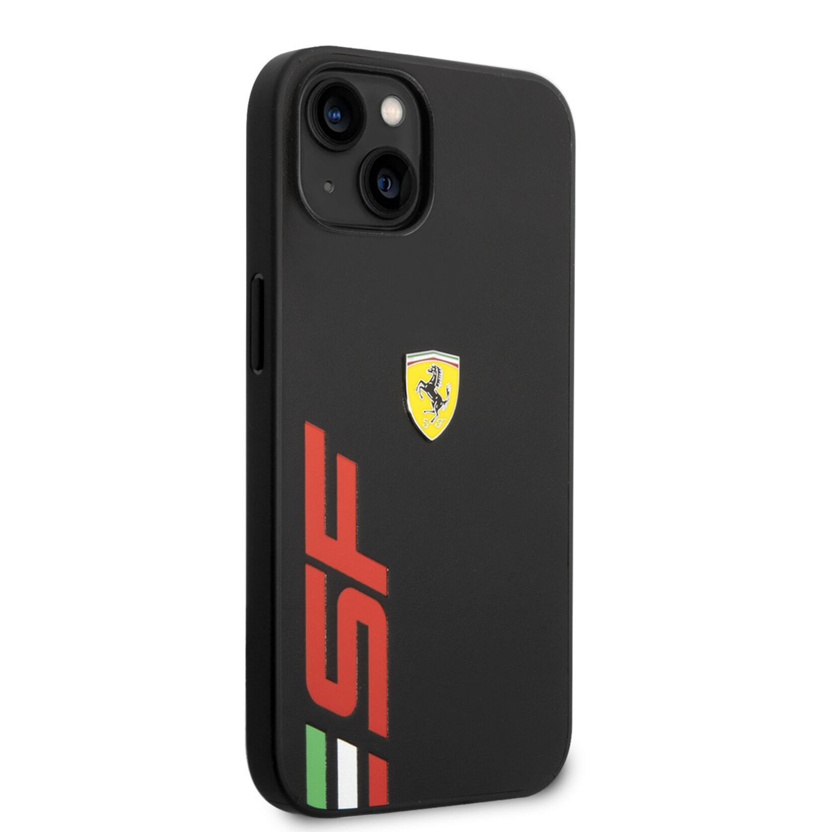 Ferrari Ferrari iPhone 14 Back Cover Pu Leer Telefoonhoesje - Bescherm je iPhone 14 met deze Zwarte Luxe Hoes!