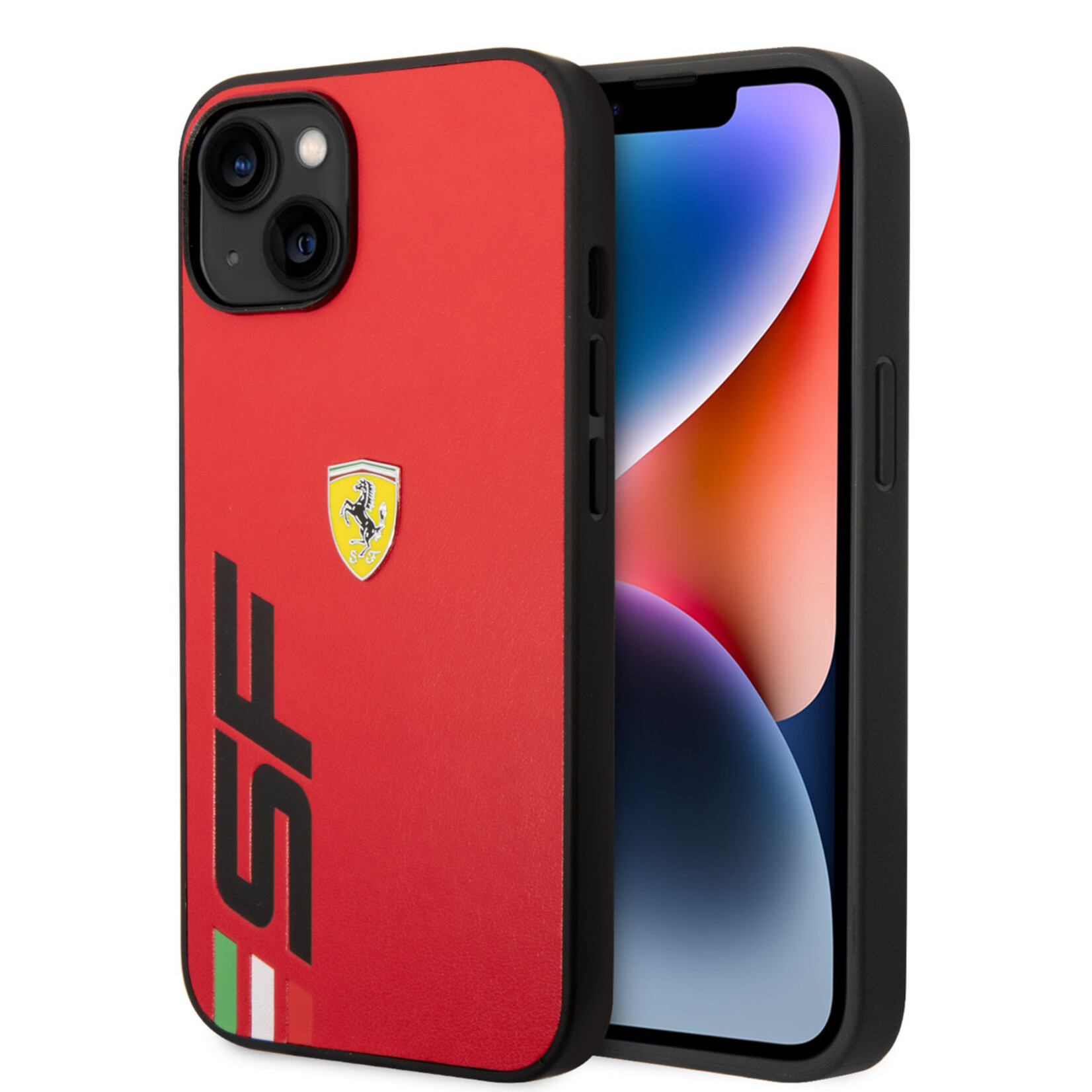 Ferrari Ferrari iPhone 14 Back Cover Hoesje - Pu Leer, Kleur: Rood - Bescherm uw Telefoon