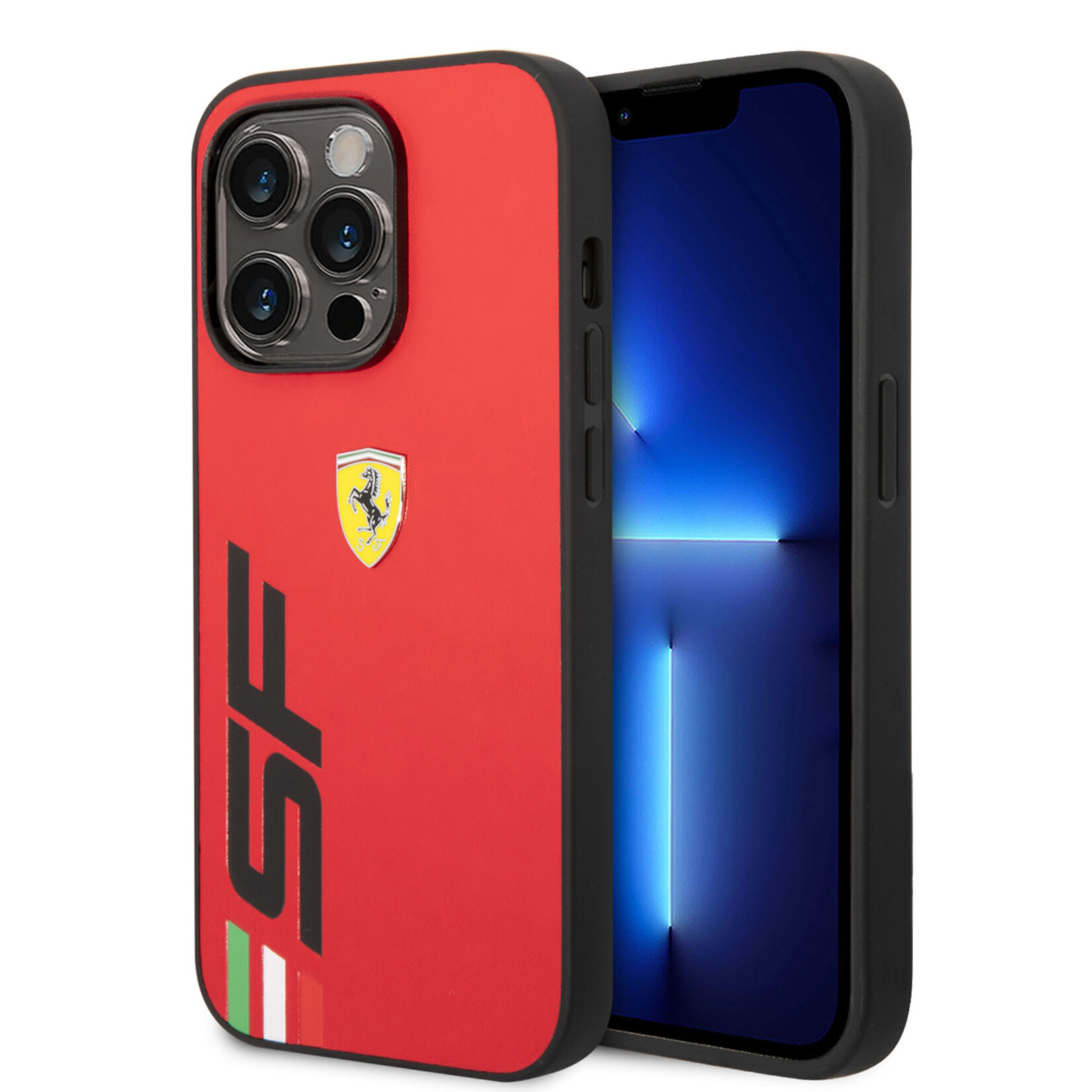 Ferrari Ferrari Apple iPhone 14 Pro PU Leer Rood Back Cover Telefoonhoesje - Bescherming & Stijl