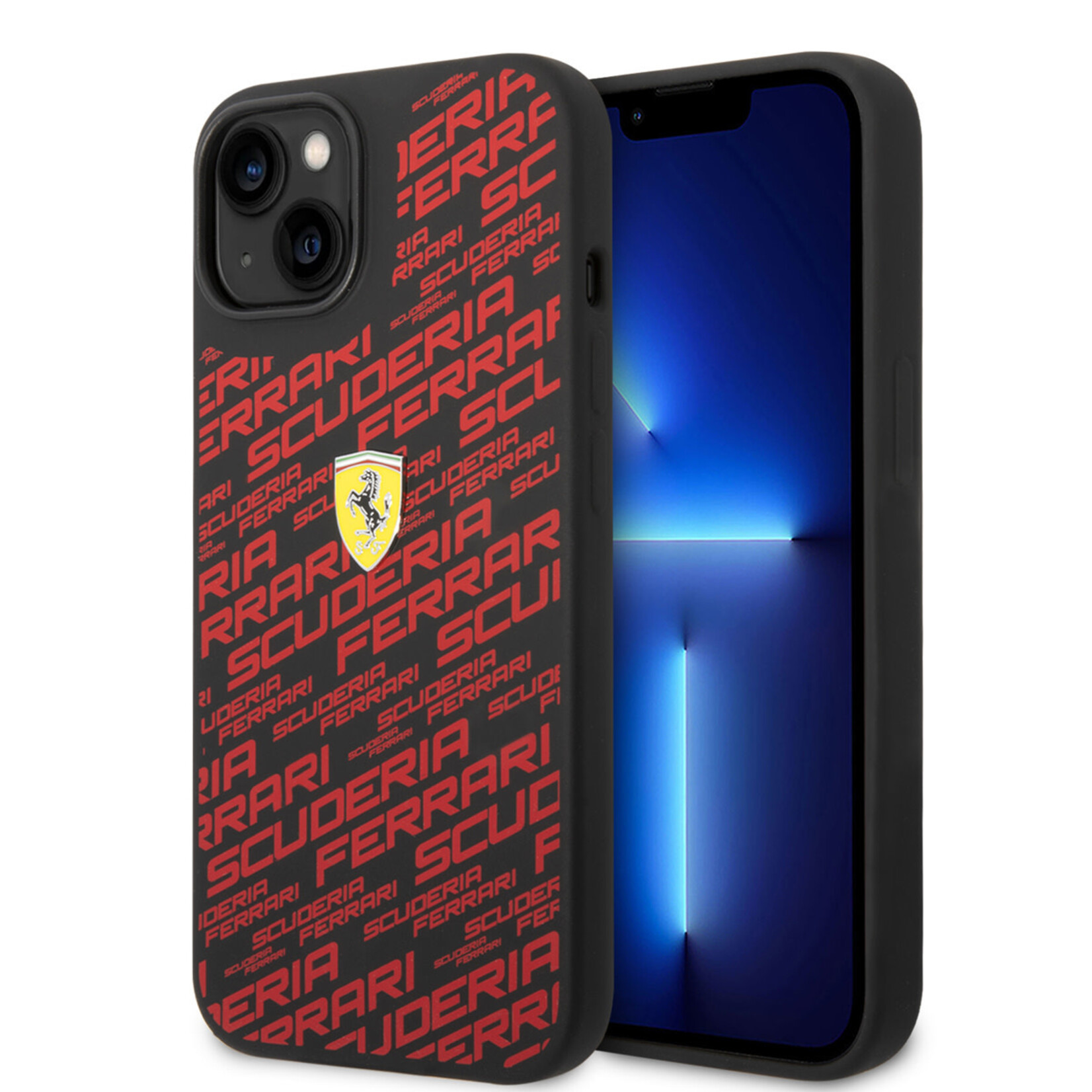 Ferrari Ferrari iPhone 14 Silicone Back Cover - Beschermende Telefoonhoesje - Kleur: Zwart