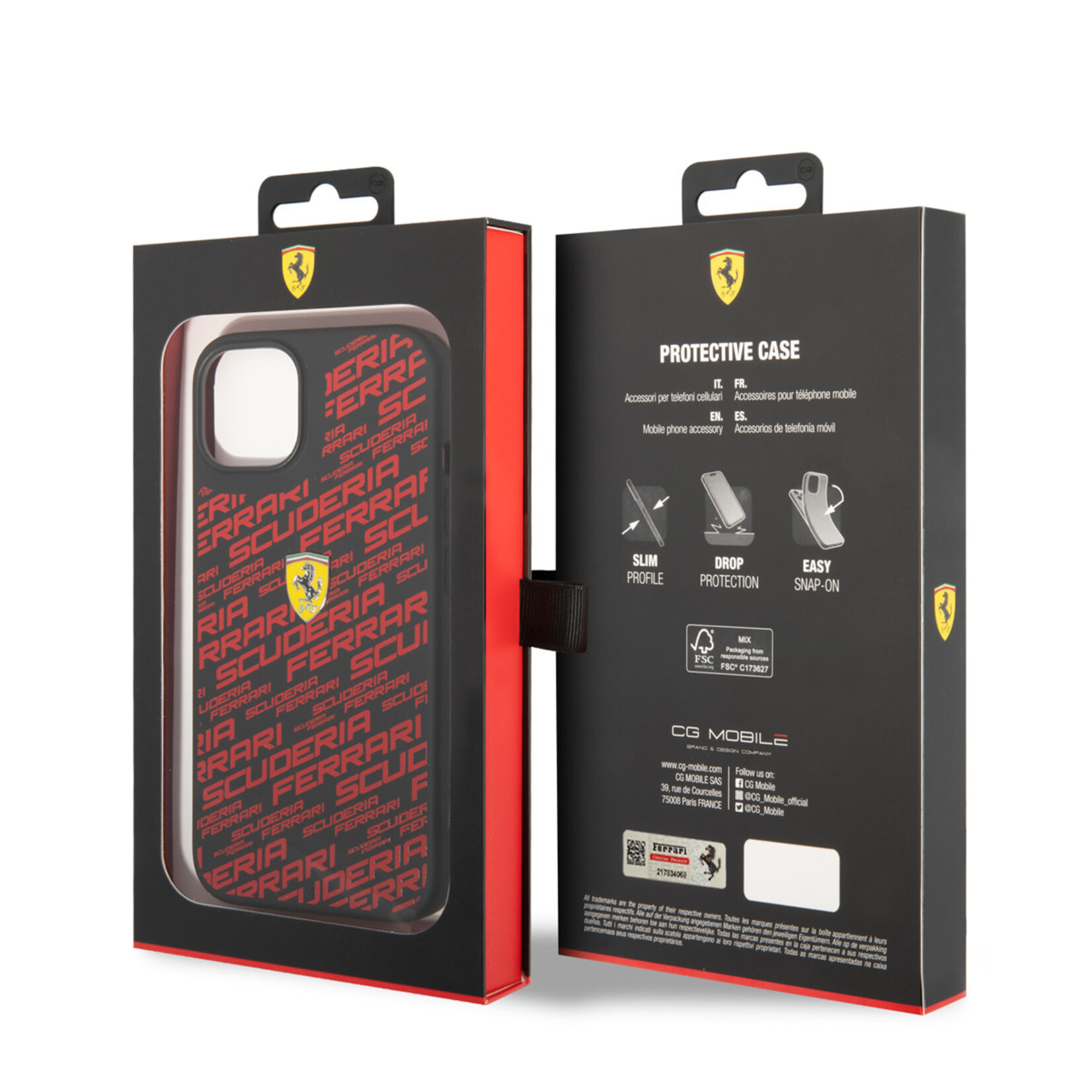 Ferrari Ferrari iPhone 14 Silicone Back Cover - Beschermende Telefoonhoesje - Kleur: Zwart