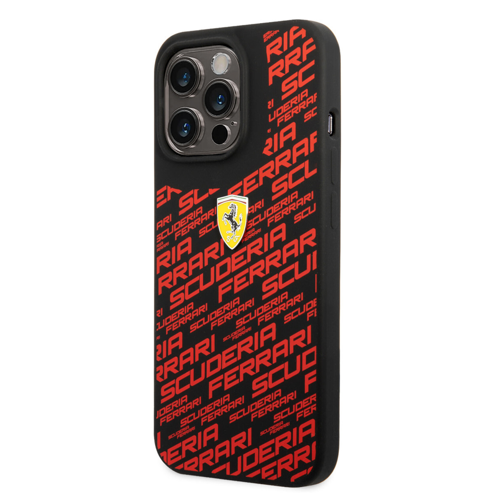 Ferrari Ferrari Silicone Back Cover Telefoonhoesje voor Apple iPhone 14 Pro - Zwart, Bescherm je Telefoon met Luxe Materiaal.
