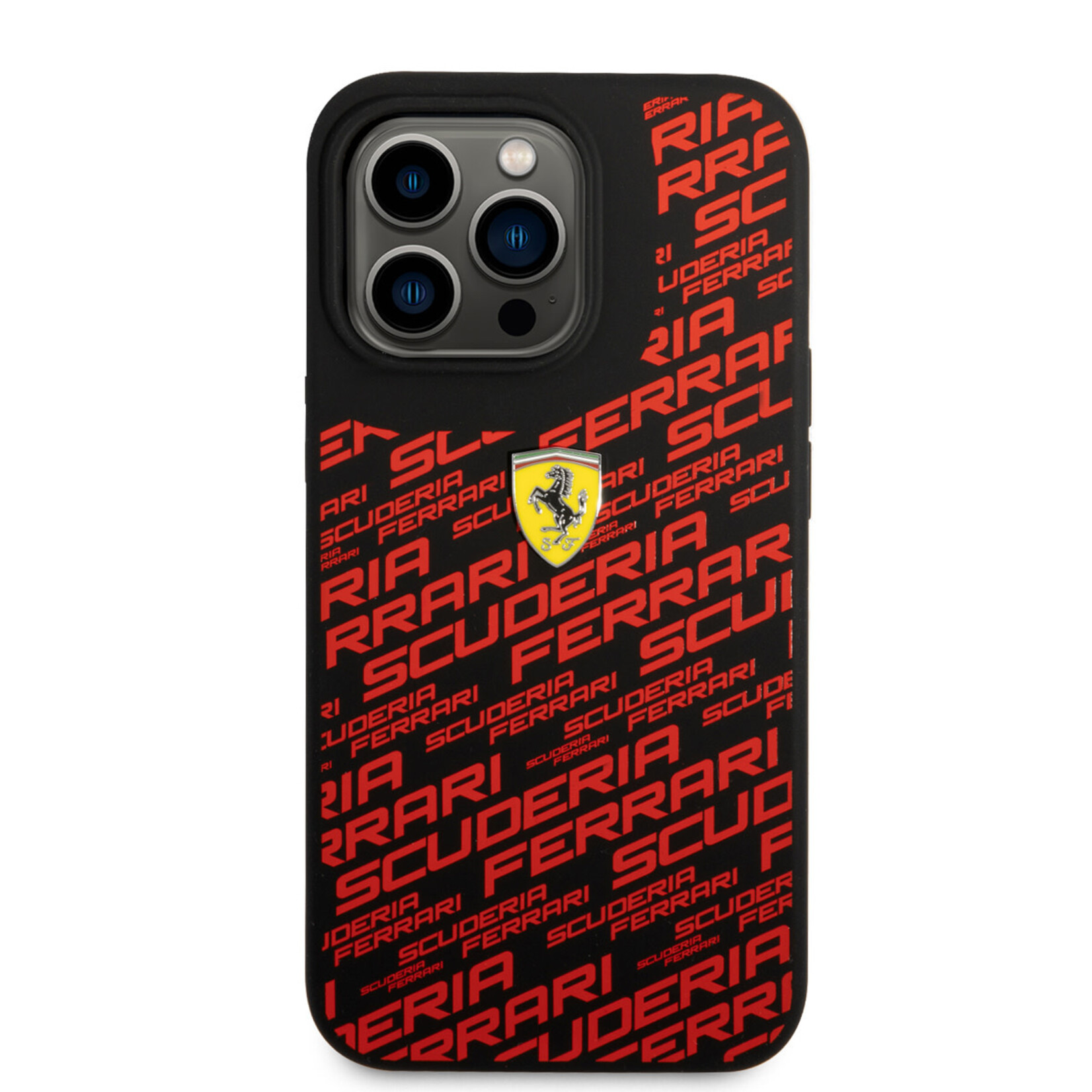 Ferrari Ferrari Silicone Back Cover Telefoonhoesje voor Apple iPhone 14 Pro - Zwart, Bescherm je Telefoon met Luxe Materiaal.