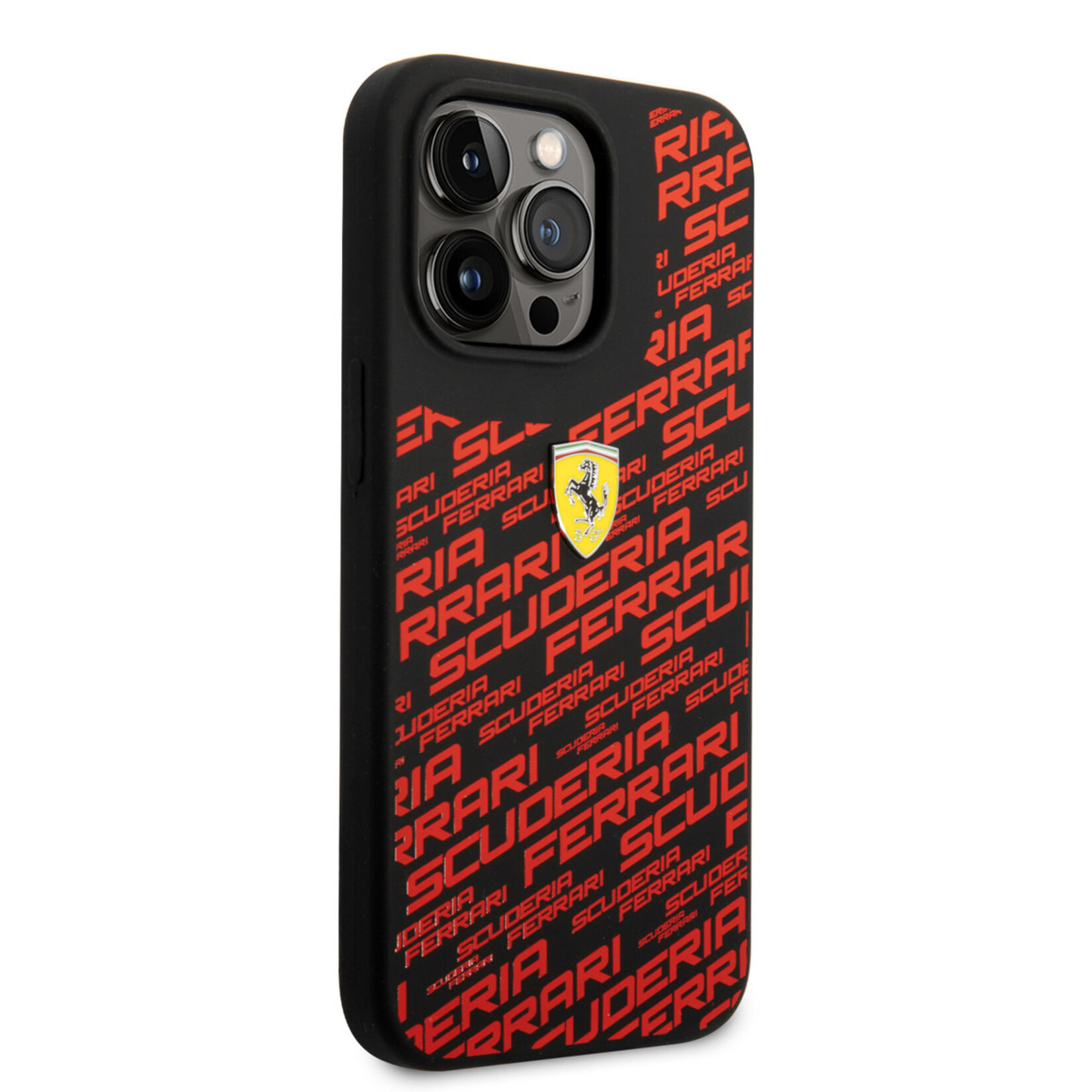 Ferrari Ferrari Silicone Back Cover Telefoonhoesje voor Apple iPhone 14 Pro - Zwart, Bescherm je Telefoon met Luxe Materiaal.