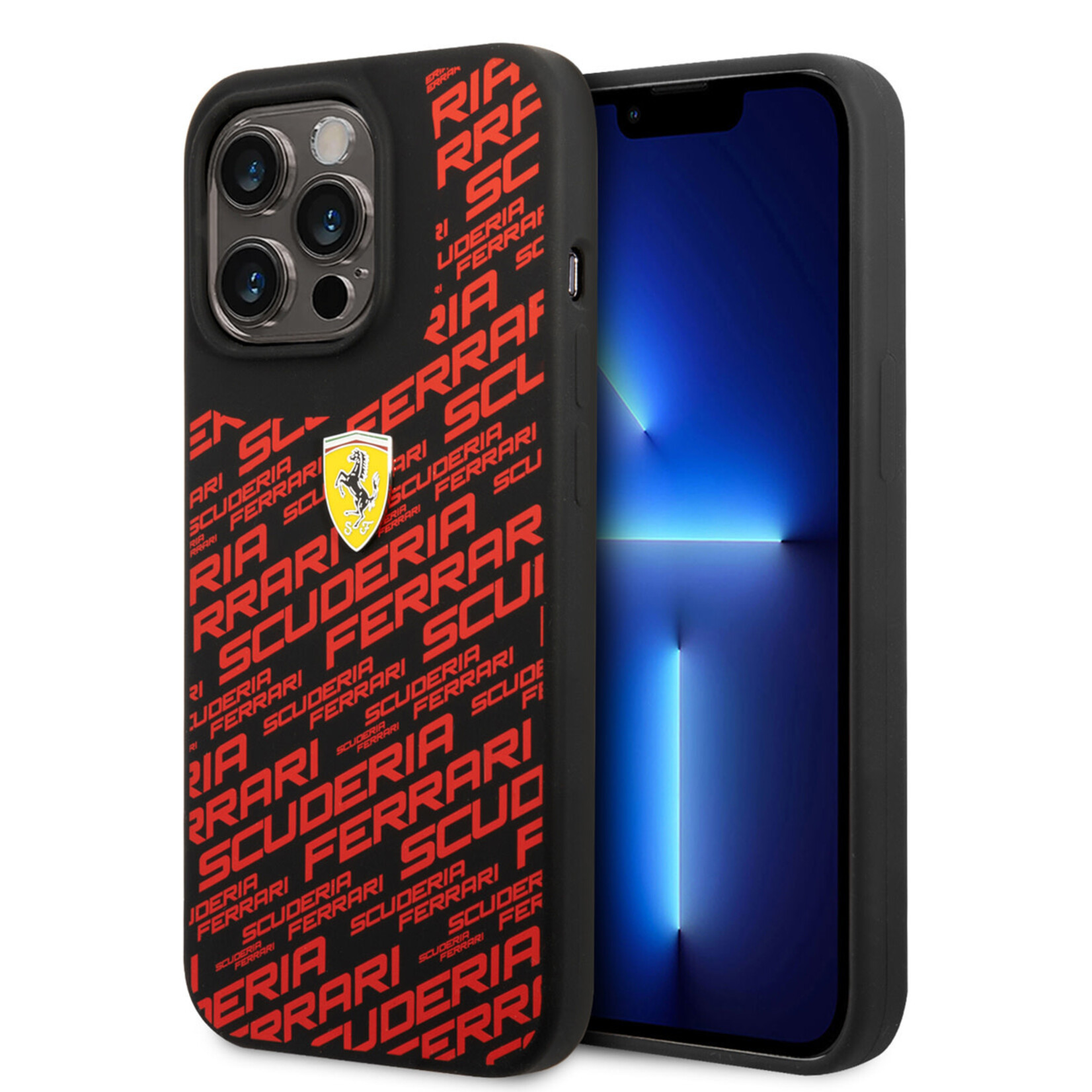 Ferrari Ferrari iPhone 14 Pro Max Hardcase Backcover - Scuderia All-Over - Zwart