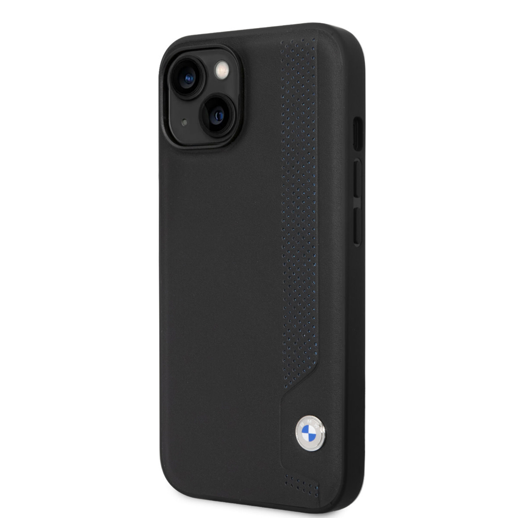 BMW BMW Pu Leer Back Cover Telefoonhoesje voor Apple iPhone 14 - Bescherm je Telefoon, Zwarte Kleur.