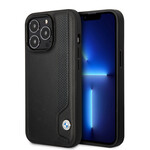 BMW BMW Premium PU Leer Telefoonhoesje - Compatibel met Apple iPhone 14 Pro Max - Zwarte Back Cover - Bescherming van Telefoon.