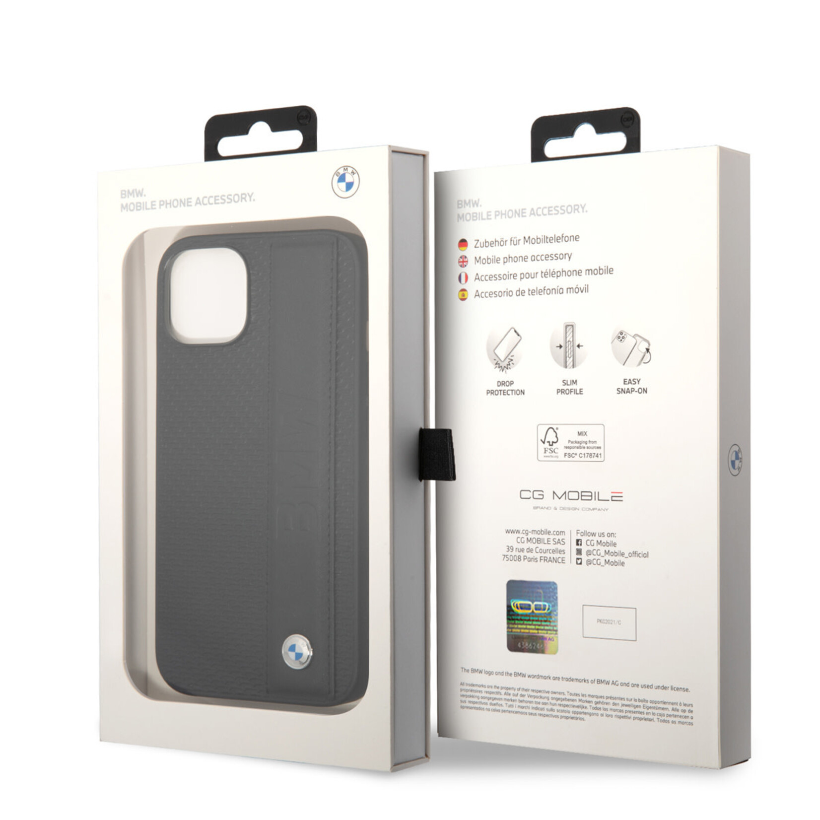 BMW Telefoonhoesje van BMW Pu Leer Back Cover voor Apple iPhone 14 - Bescherm je Telefoon, Zwarte Kleur