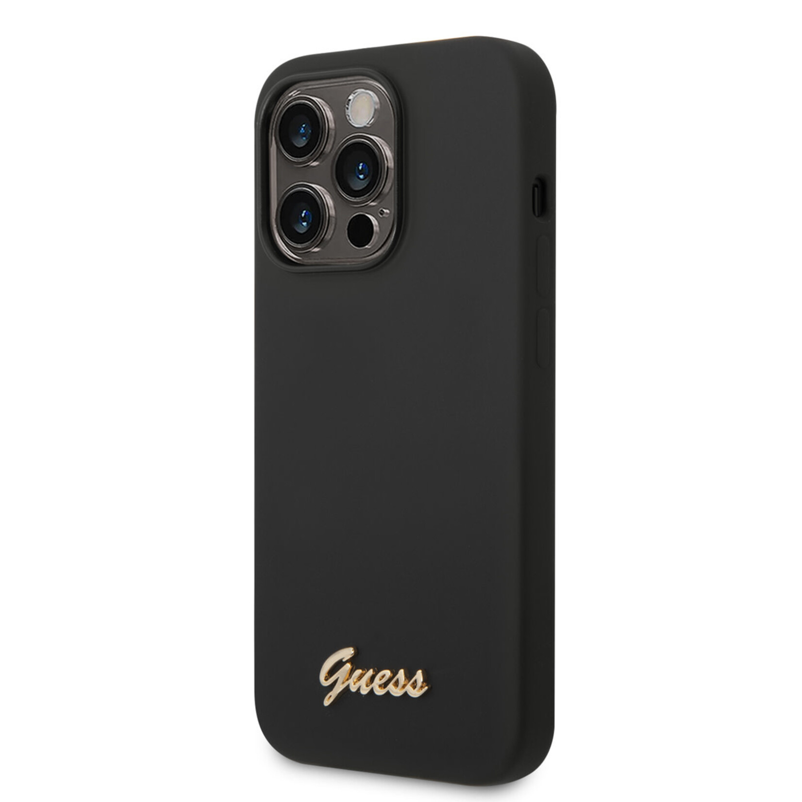 Guess Guess iPhone 14 Pro Max Telefoonhoesje - Zwart, Silicone & Polycarbonaat - Uitstekende Bescherming.