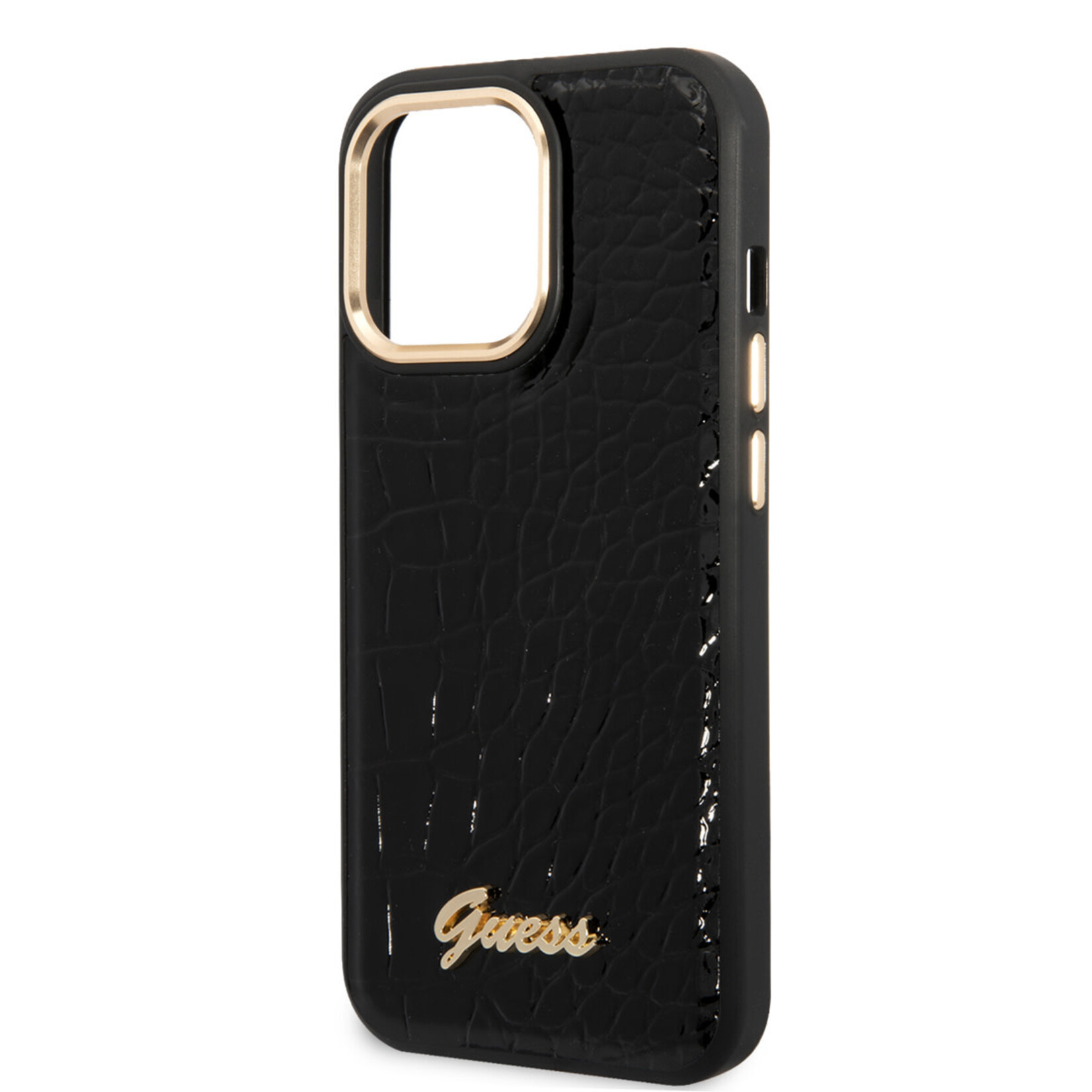 Guess Guess Apple iPhone 14 Pro Smartphonehoesje - Zwart Pu Leer Back Cover - Bescherming Telefoon