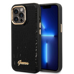 Guess Guess iPhone 14 Pro Max Zwart PU-Leer Telefoonhoesje met Back Cover Bescherming