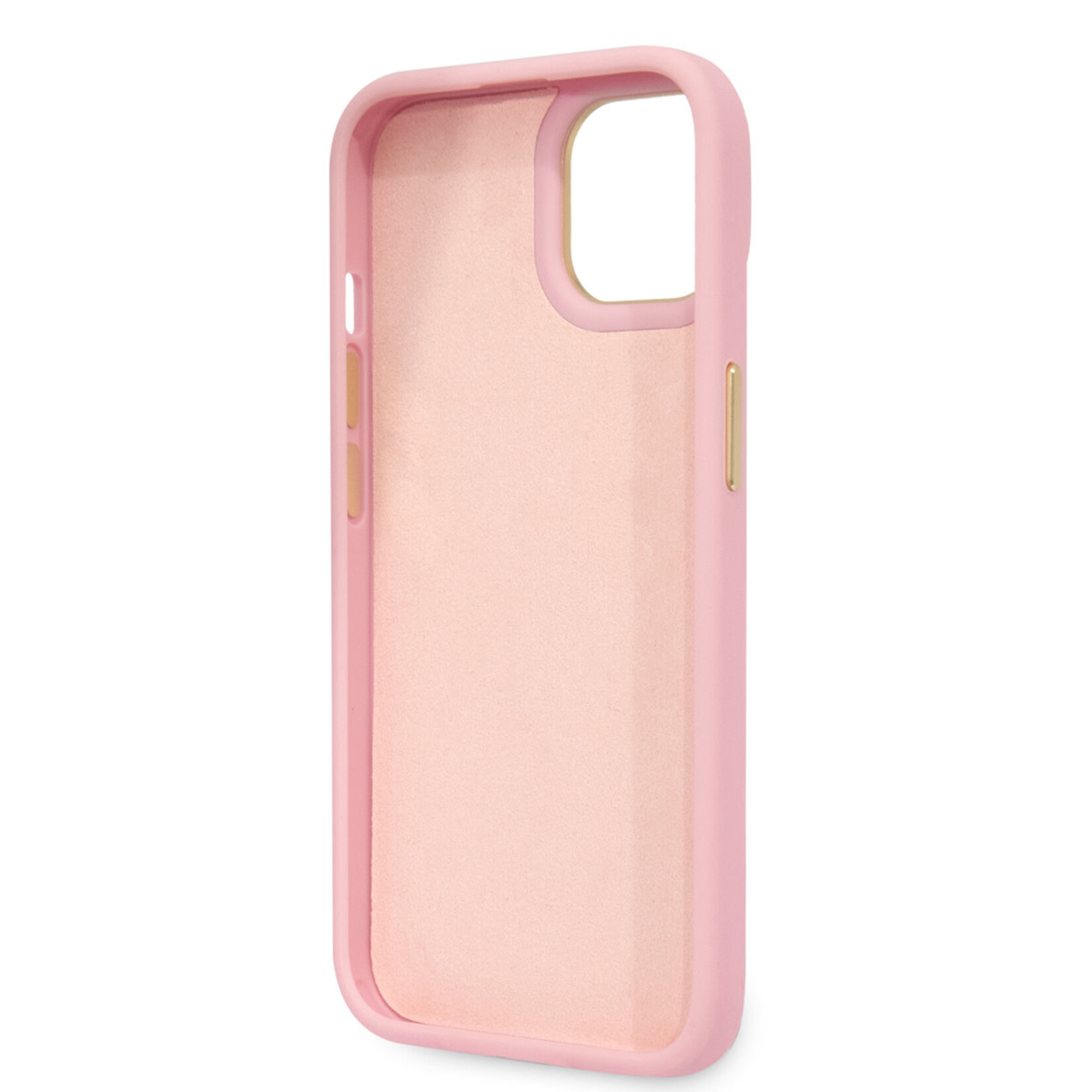 Guess Guess iPhone 14 Back Cover Hoesje - Roze PU Leer Beschermingshoesje voor Apple iPhone 14