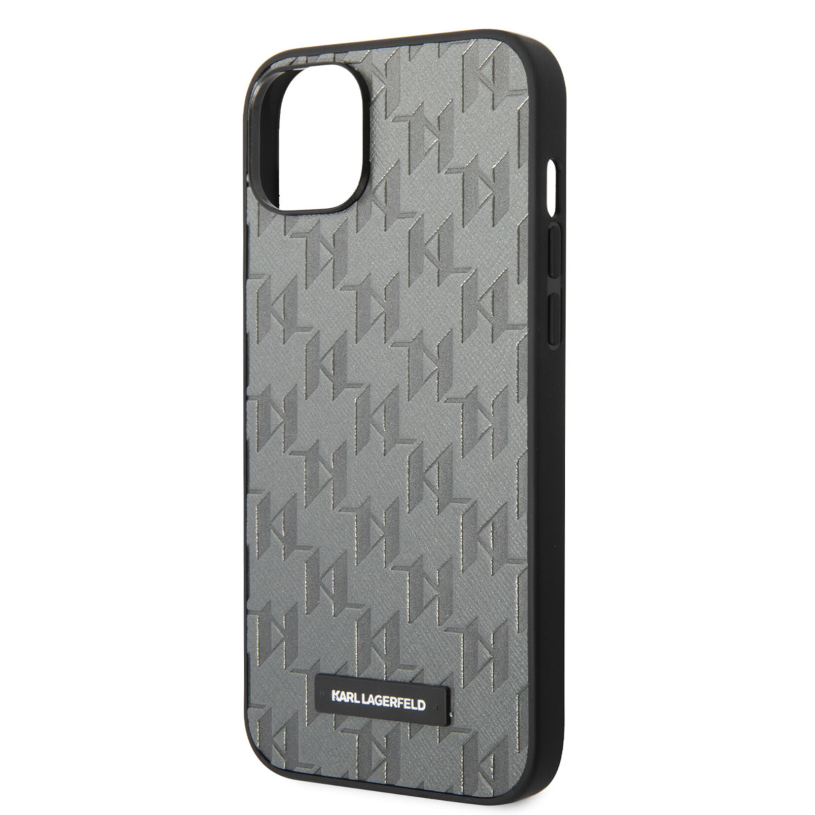 Karl Lagerfeld Karl Lagerfeld iPhone 14 Plus Saffiano Leer Back Cover - Grijs - Bescherming & Stijl.