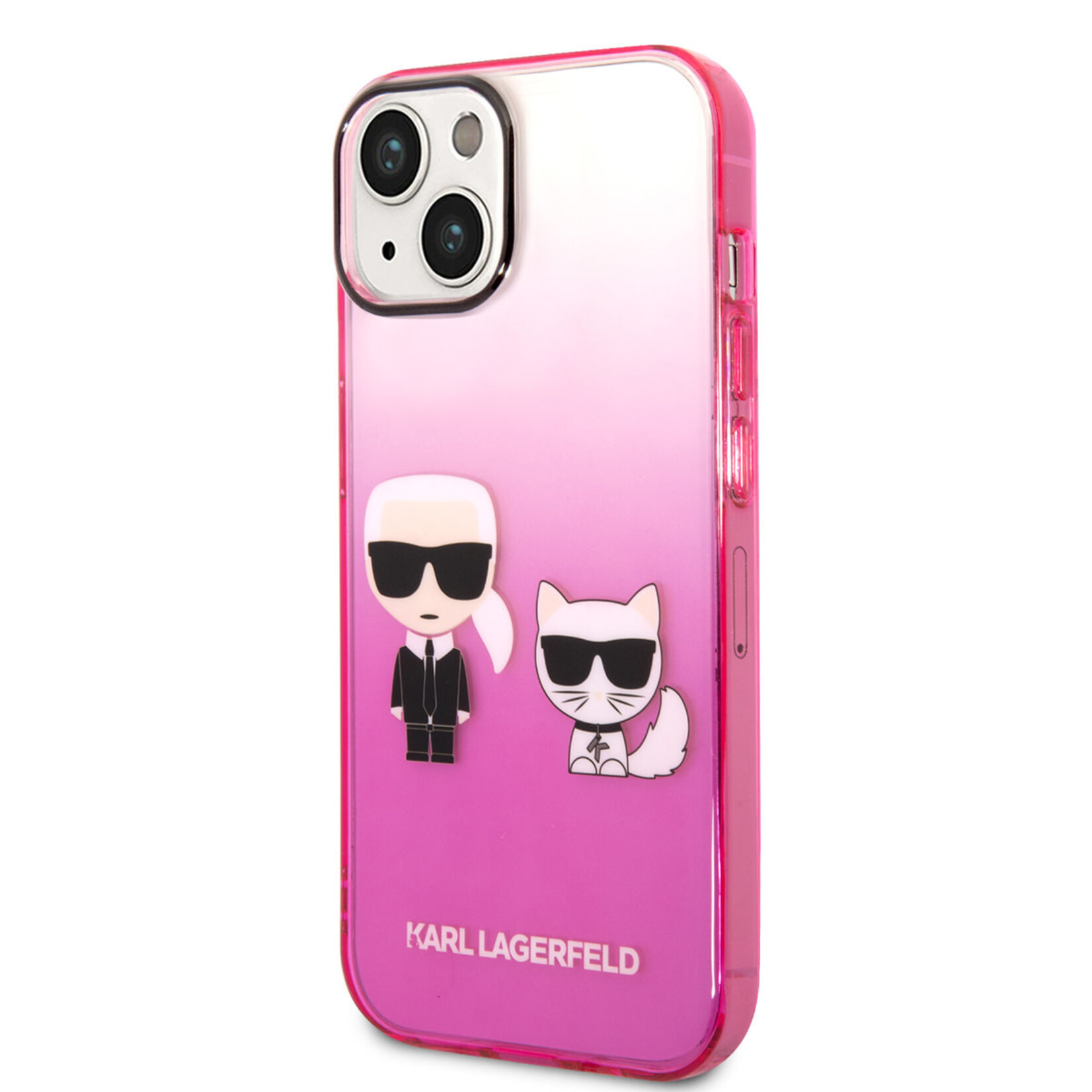 Karl Lagerfeld Karl Lagerfeld iPhone 14 Polycarbonaat;TPU Transparante Roze Back Cover Telefoonhoesje - Bescherm je Telefoon!