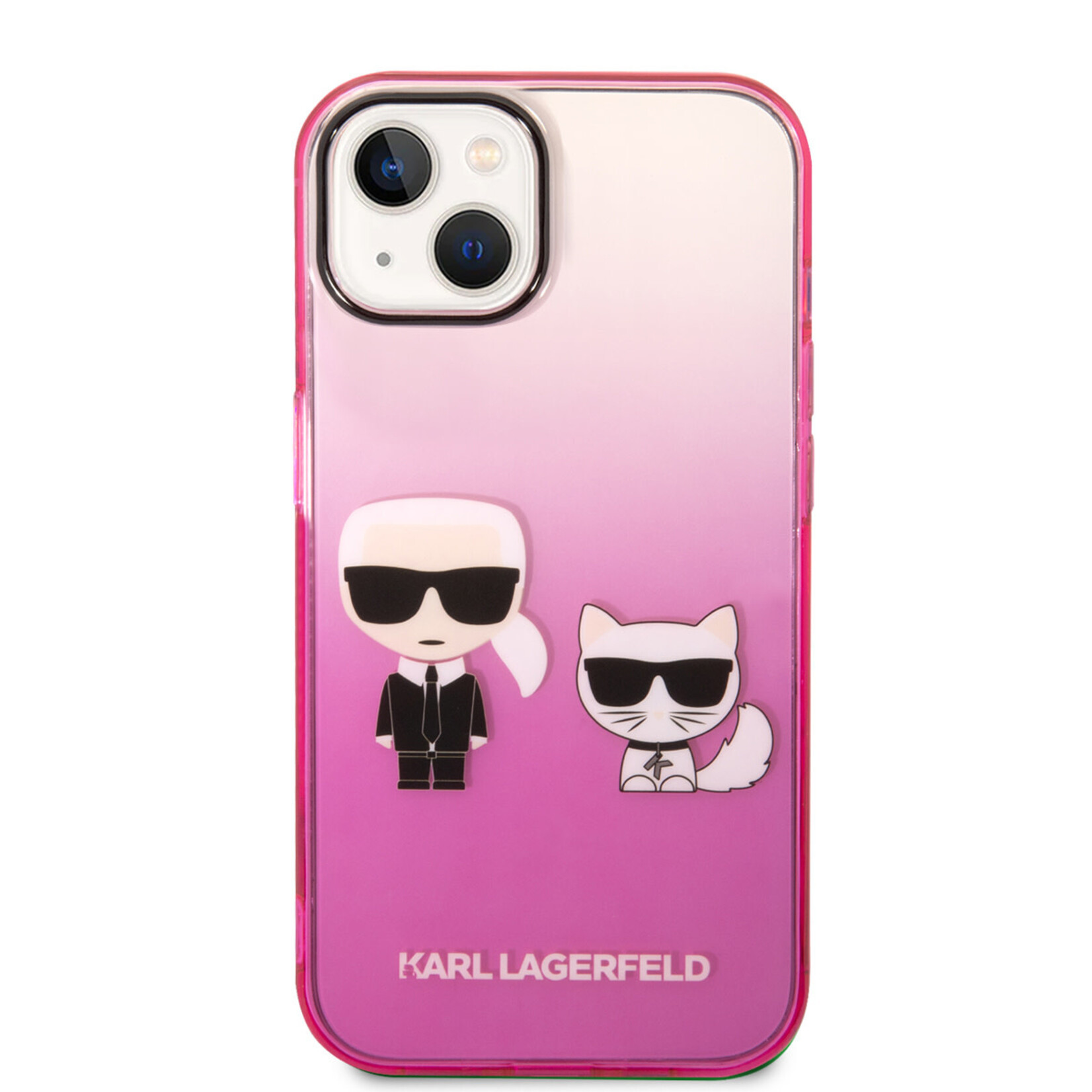 Karl Lagerfeld Karl Lagerfeld iPhone 14 Polycarbonaat;TPU Transparante Roze Back Cover Telefoonhoesje - Bescherm je Telefoon!