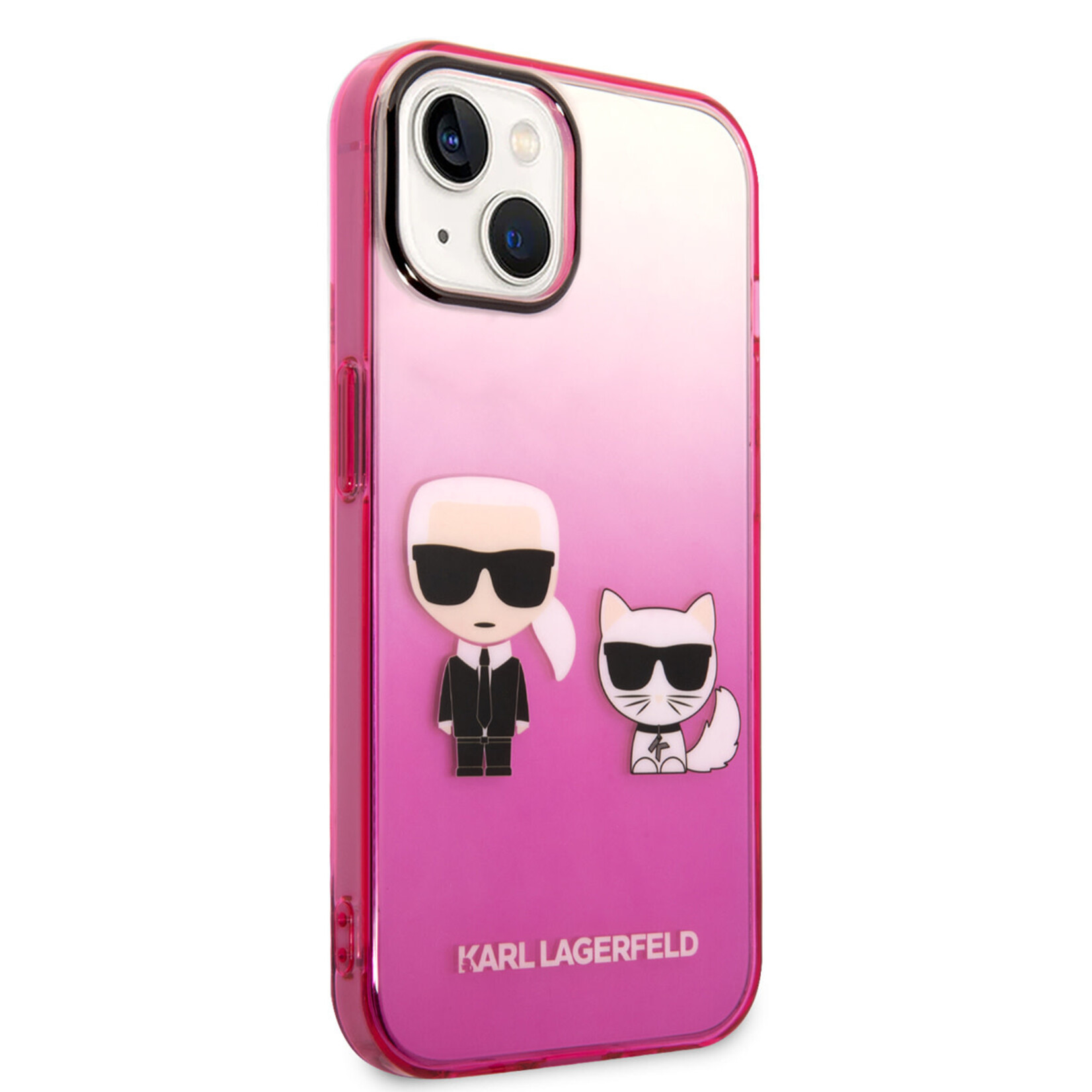 Karl Lagerfeld Karl Lagerfeld iPhone 14 Polycarbonaat;TPU Transparante Roze Back Cover Telefoonhoesje - Bescherm je Telefoon!