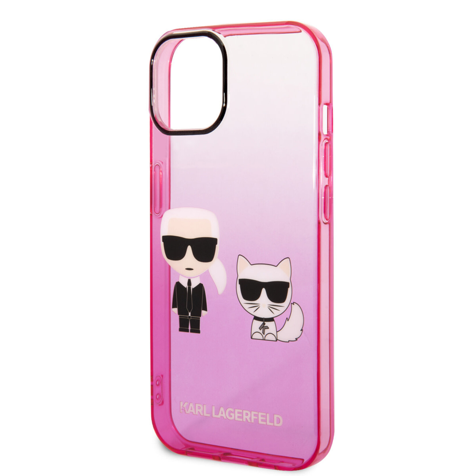 Karl Lagerfeld Karl Lagerfeld iPhone 14 Polycarbonaat;TPU Transparante Roze Back Cover Telefoonhoesje - Bescherm je Telefoon!