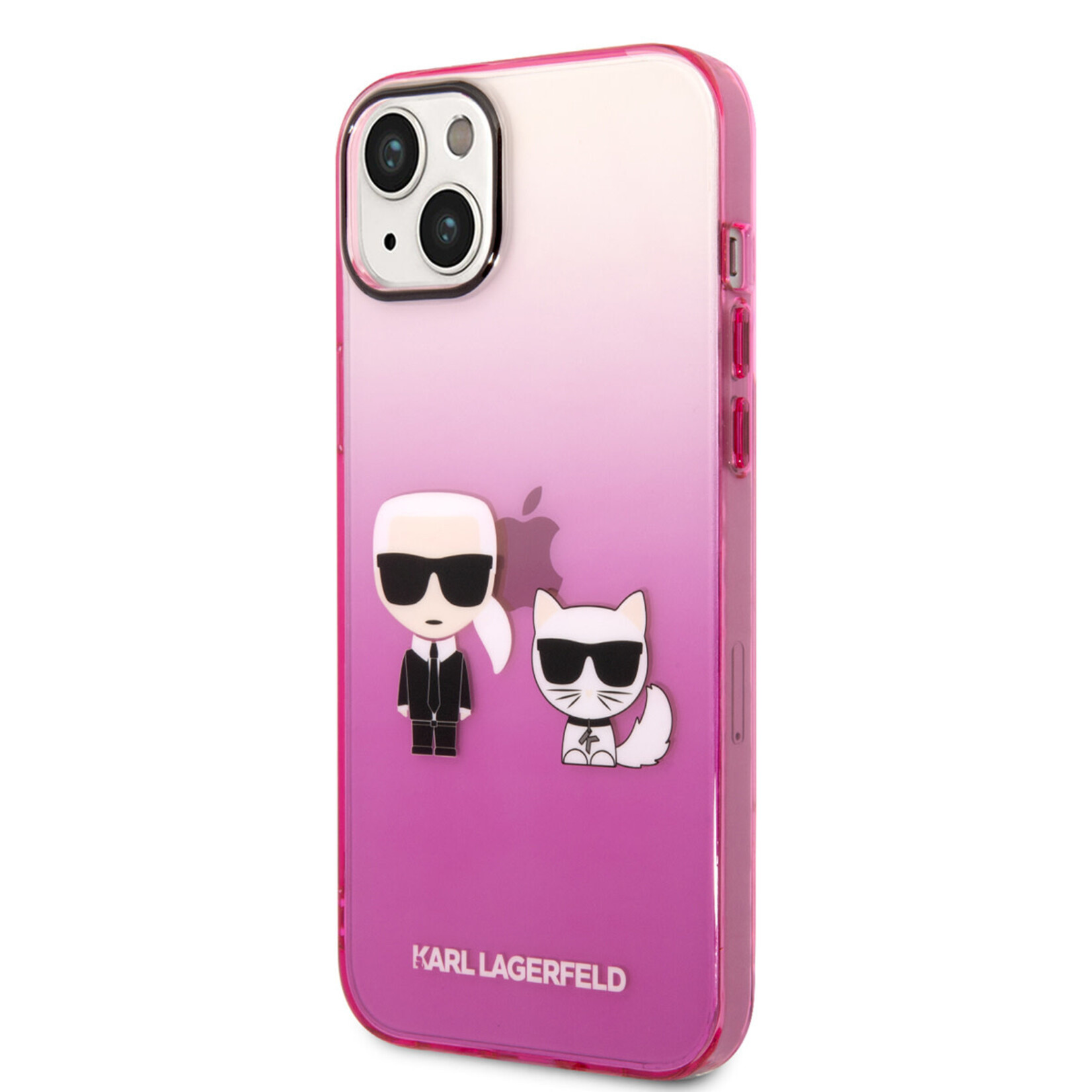 Karl Lagerfeld Karl Lagerfeld Transparant Roze Polycarbonaat/TPU Back Cover Telefoonhoesje voor Apple iPhone 14 Plus - Bescherming & Stijl