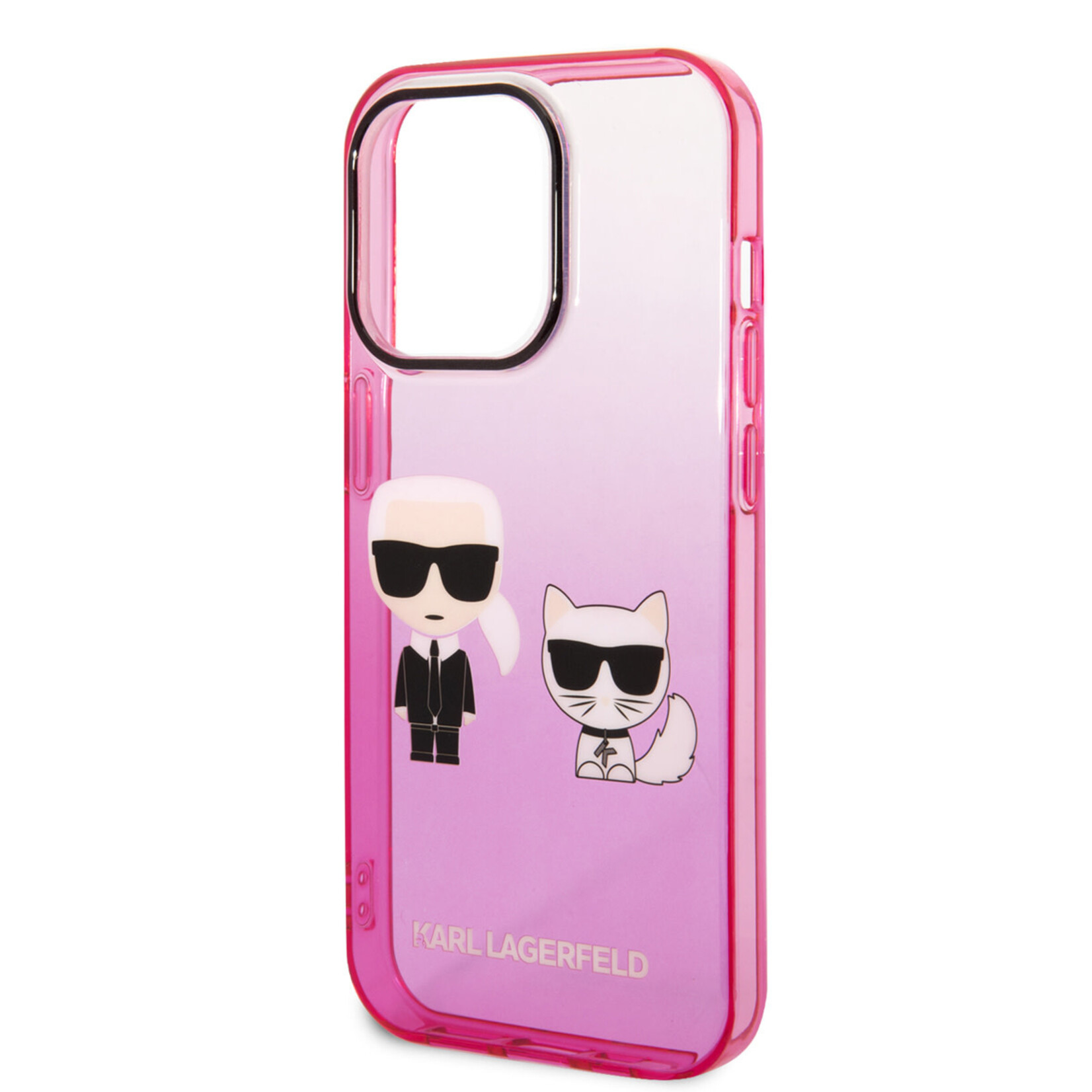 Karl Lagerfeld Karl Lagerfeld Apple iPhone 14 Pro Transparante Roze Polycarbonaat & TPU Back Cover - Bescherm je Telefoon!