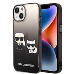 Karl Lagerfeld Karl Lagerfeld iPhone 14 Polycarbonaat/TPU Hoesje - Bescherm je Telefoon met Transparant/Zwarte Achterkant.