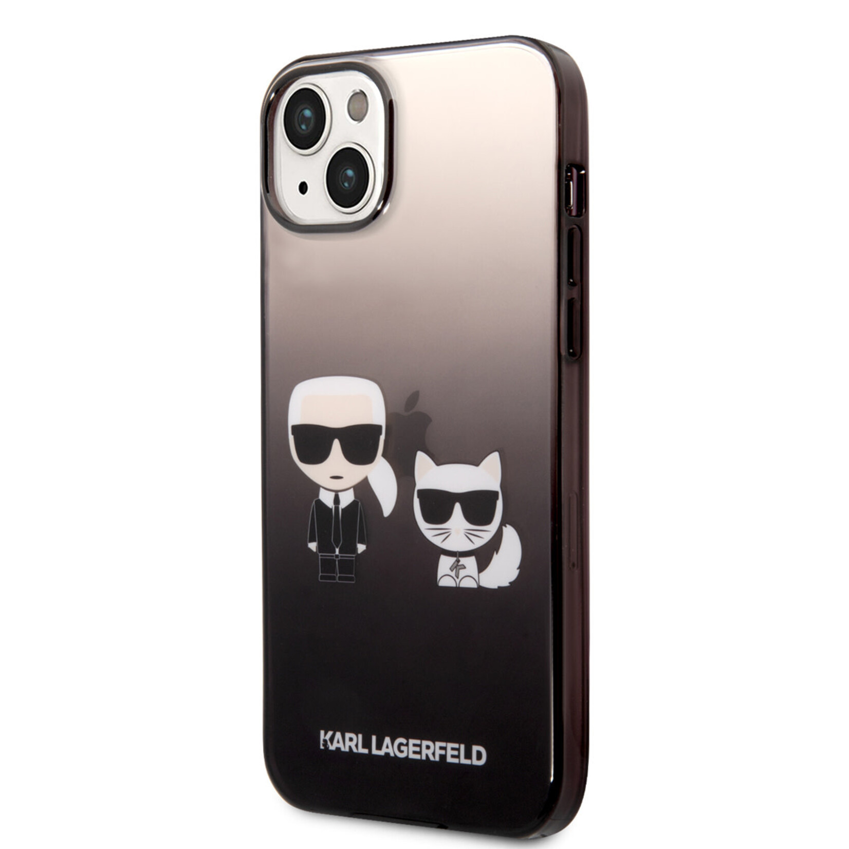 Karl Lagerfeld Karl Lagerfeld Premium Back Cover Telefoonhoesje voor Apple iPhone 14 Plus - Transparant/Zwart - Polycarbonaat/TPU - Uitstekende Bescherming