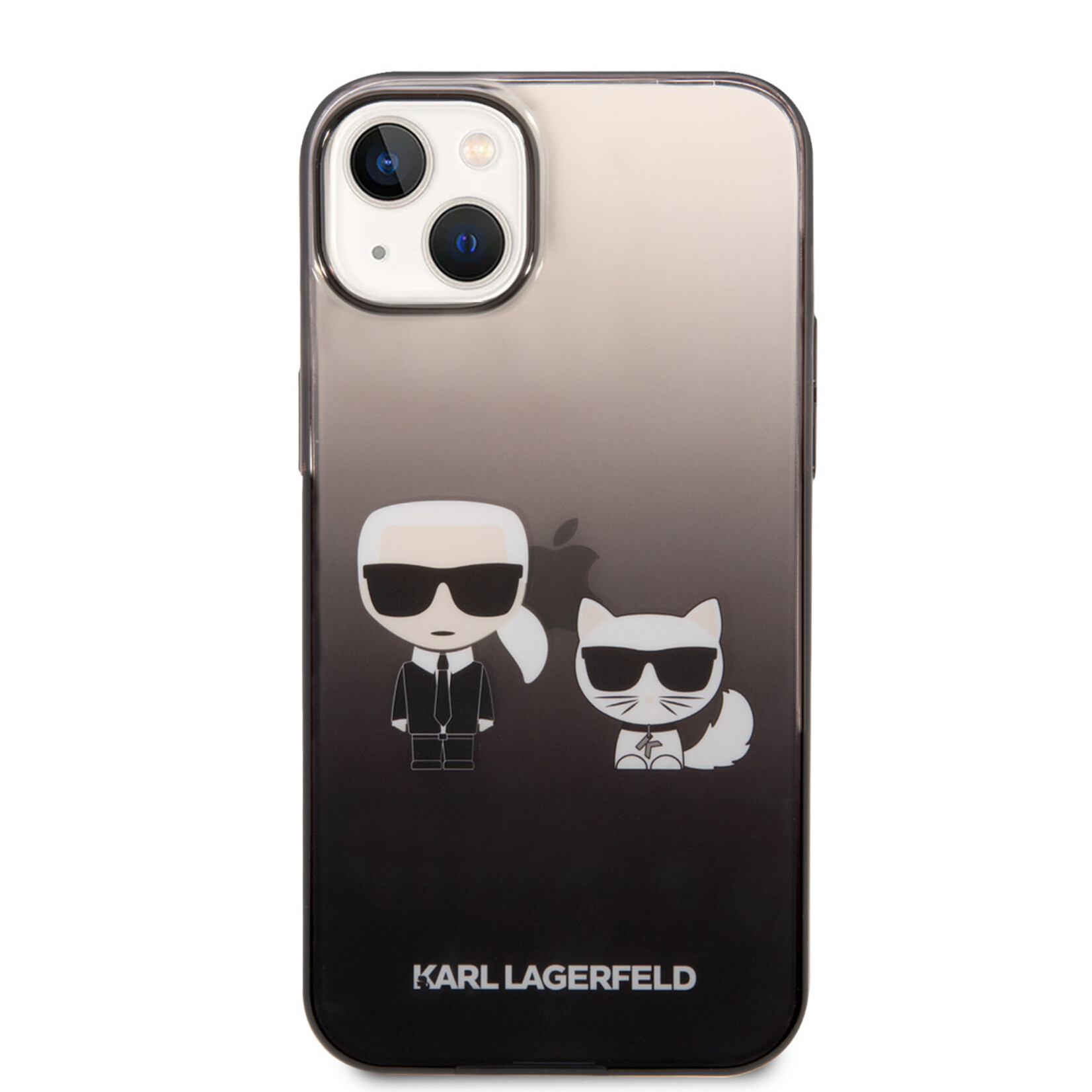 Karl Lagerfeld Karl Lagerfeld Premium Back Cover Telefoonhoesje voor Apple iPhone 14 Plus - Transparant/Zwart - Polycarbonaat/TPU - Uitstekende Bescherming