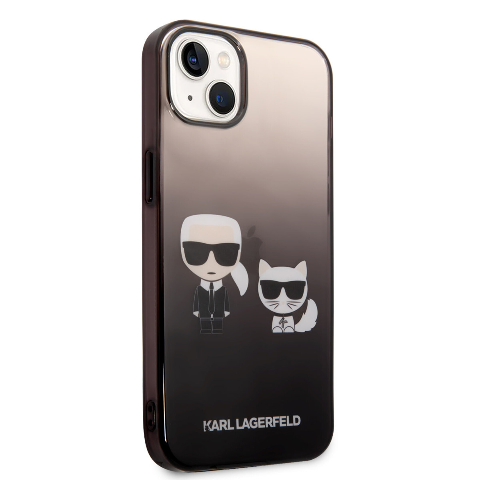 Karl Lagerfeld Karl Lagerfeld Premium Back Cover Telefoonhoesje voor Apple iPhone 14 Plus - Transparant/Zwart - Polycarbonaat/TPU - Uitstekende Bescherming