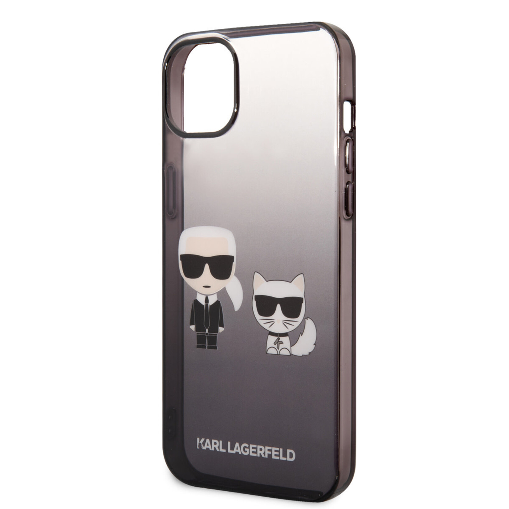 Karl Lagerfeld Karl Lagerfeld Premium Back Cover Telefoonhoesje voor Apple iPhone 14 Plus - Transparant/Zwart - Polycarbonaat/TPU - Uitstekende Bescherming