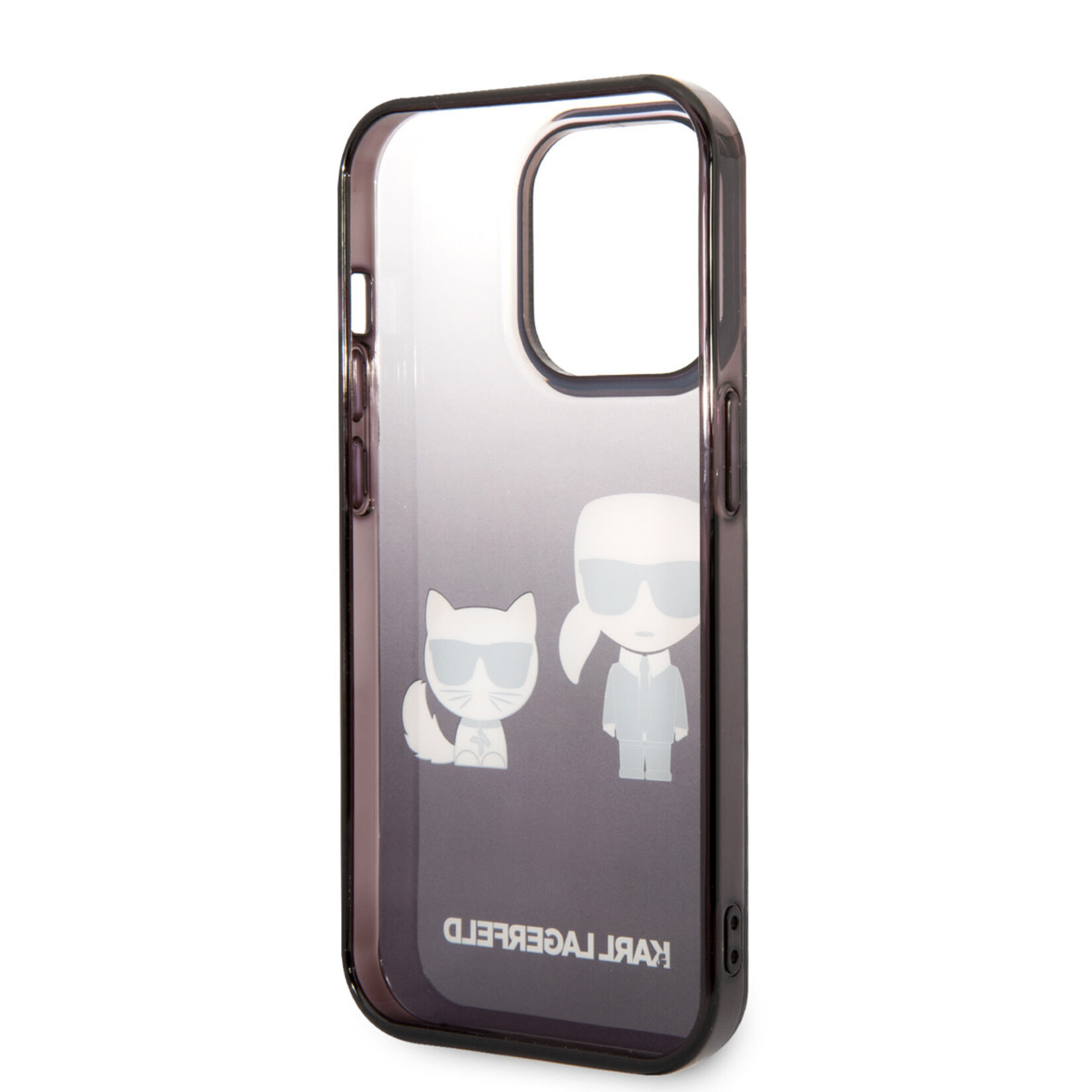 Karl Lagerfeld Karl Lagerfeld Transparant & Zwart Polycarbonaat/TPU Telefoonhoesje voor Apple iPhone 14 Pro - Bescherming van Telefoon