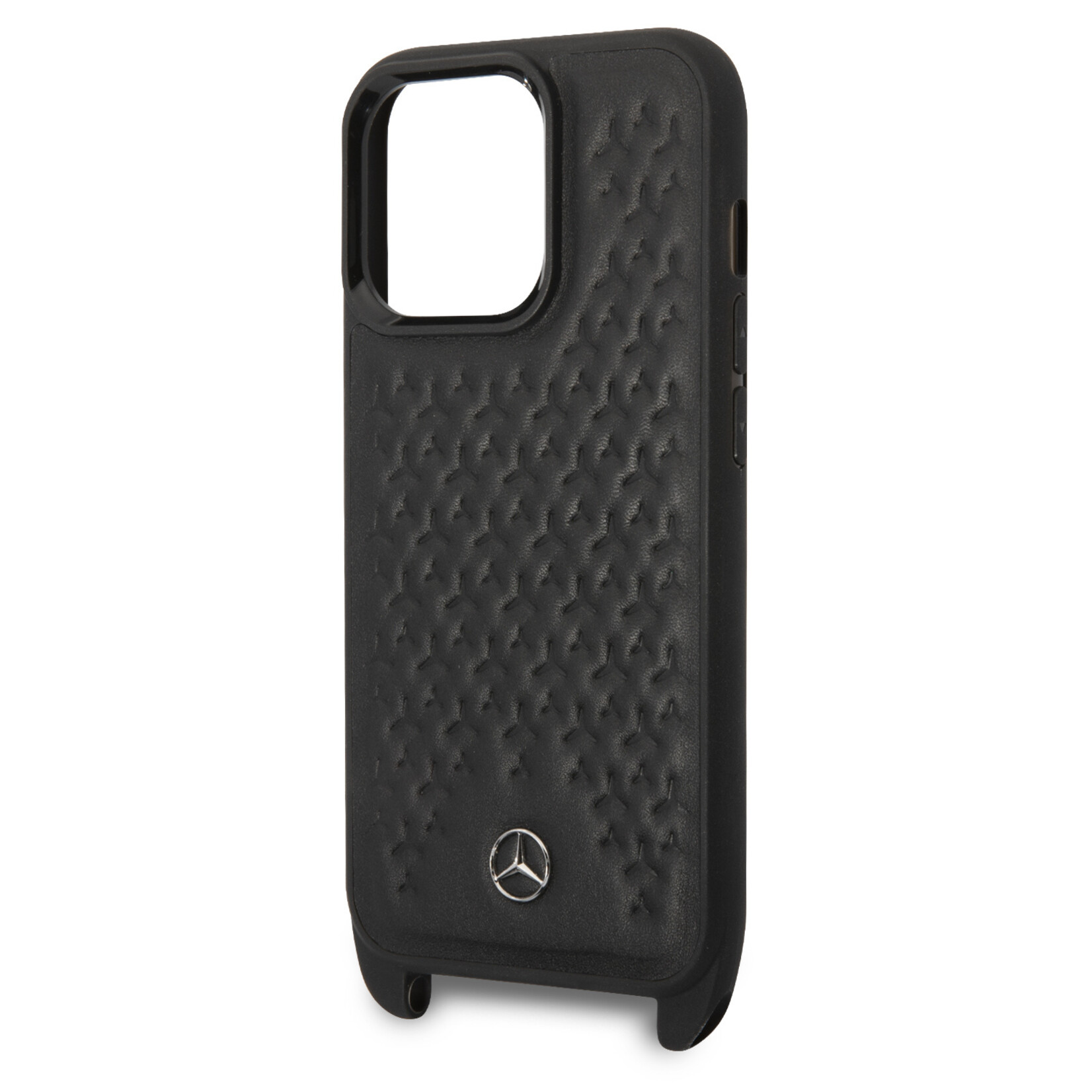 Mercedes-Benz Mercedes-Benz Echt Leer Back Cover Telefoonhoesje voor Apple iPhone 14 - Bescherm je Telefoon, Zwart.