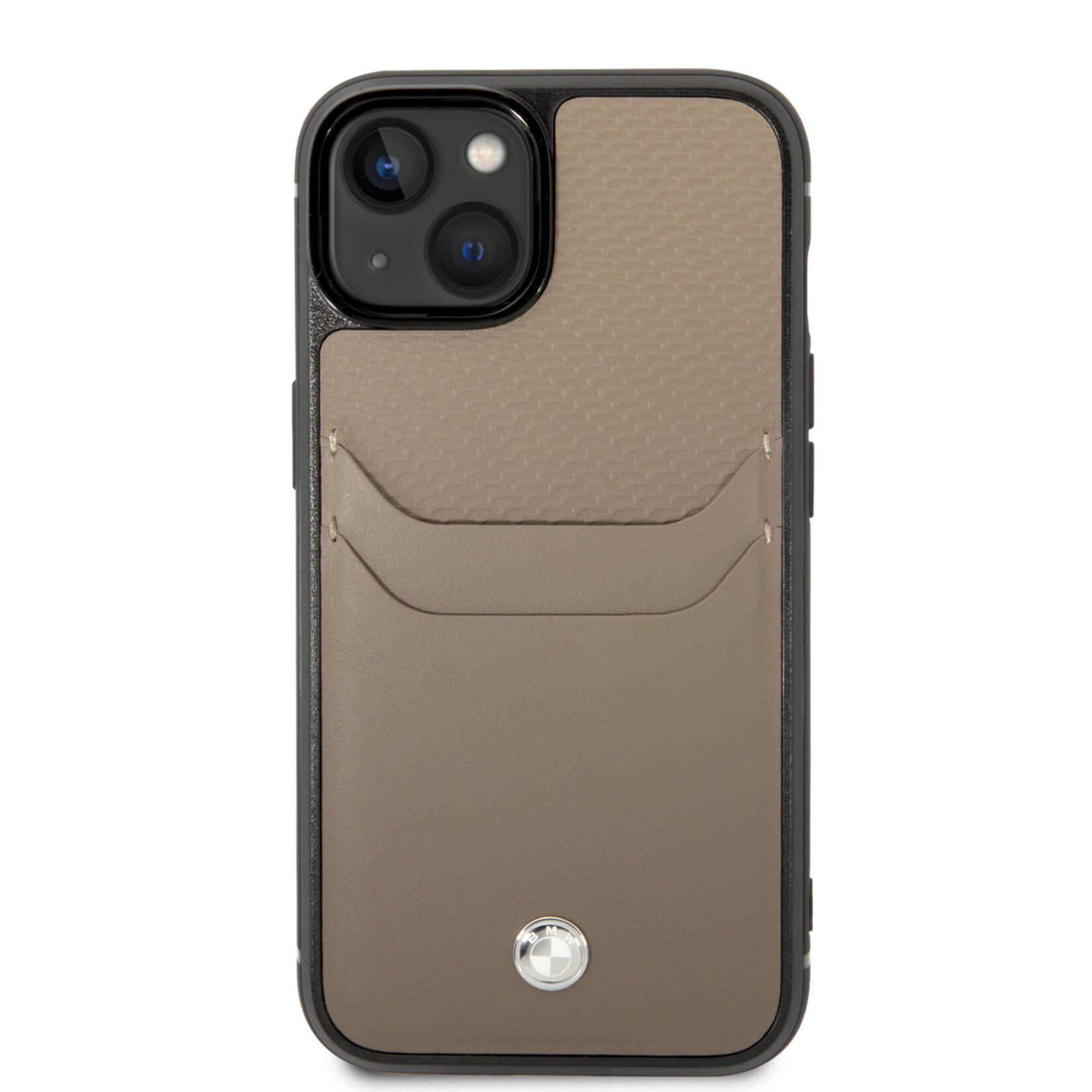 BMW BMW Back Cover Wallet Case voor Apple iPhone 14 - PU Leer, Bruin - Bescherm je Telefoon!