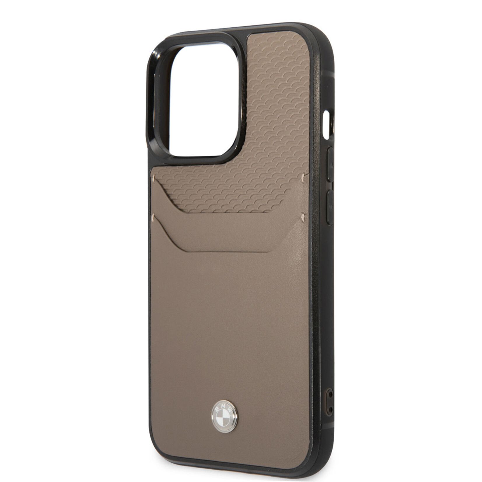 BMW BMW Pu Leather Back Cover Wallet Case voor Apple iPhone 14 Pro - Zwart - Bescherming & Stijl