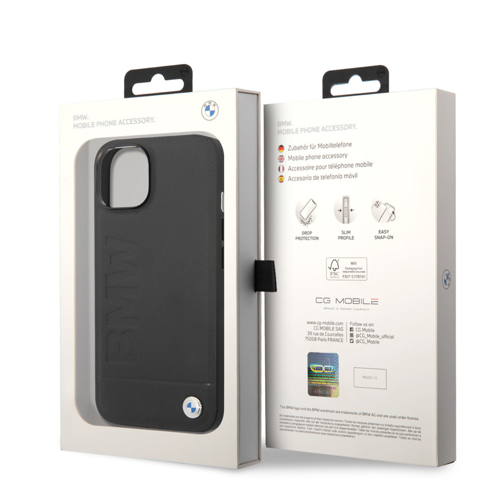 BMW BMW Back Cover Wallet Case voor Apple iPhone 14, Zwart PU-Leer met Bescherming - Telefoonhoesje Smartphonehoesje