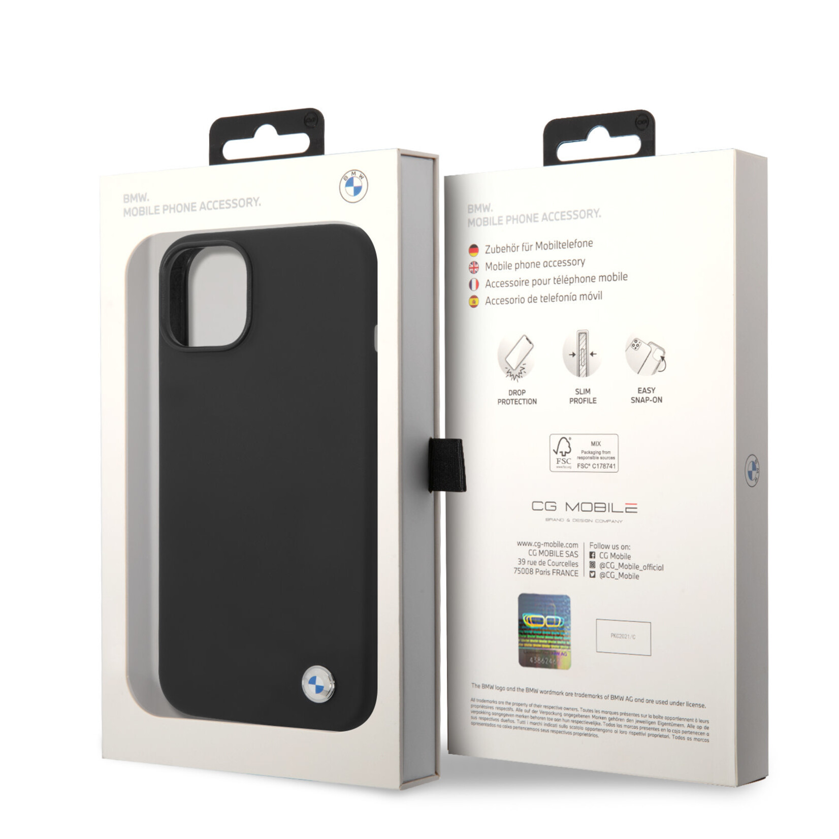 BMW BMW Silicone Back Cover Telefoonhoesje voor Apple iPhone 14 - Bescherm uw Telefoon, Kleur: Zwart