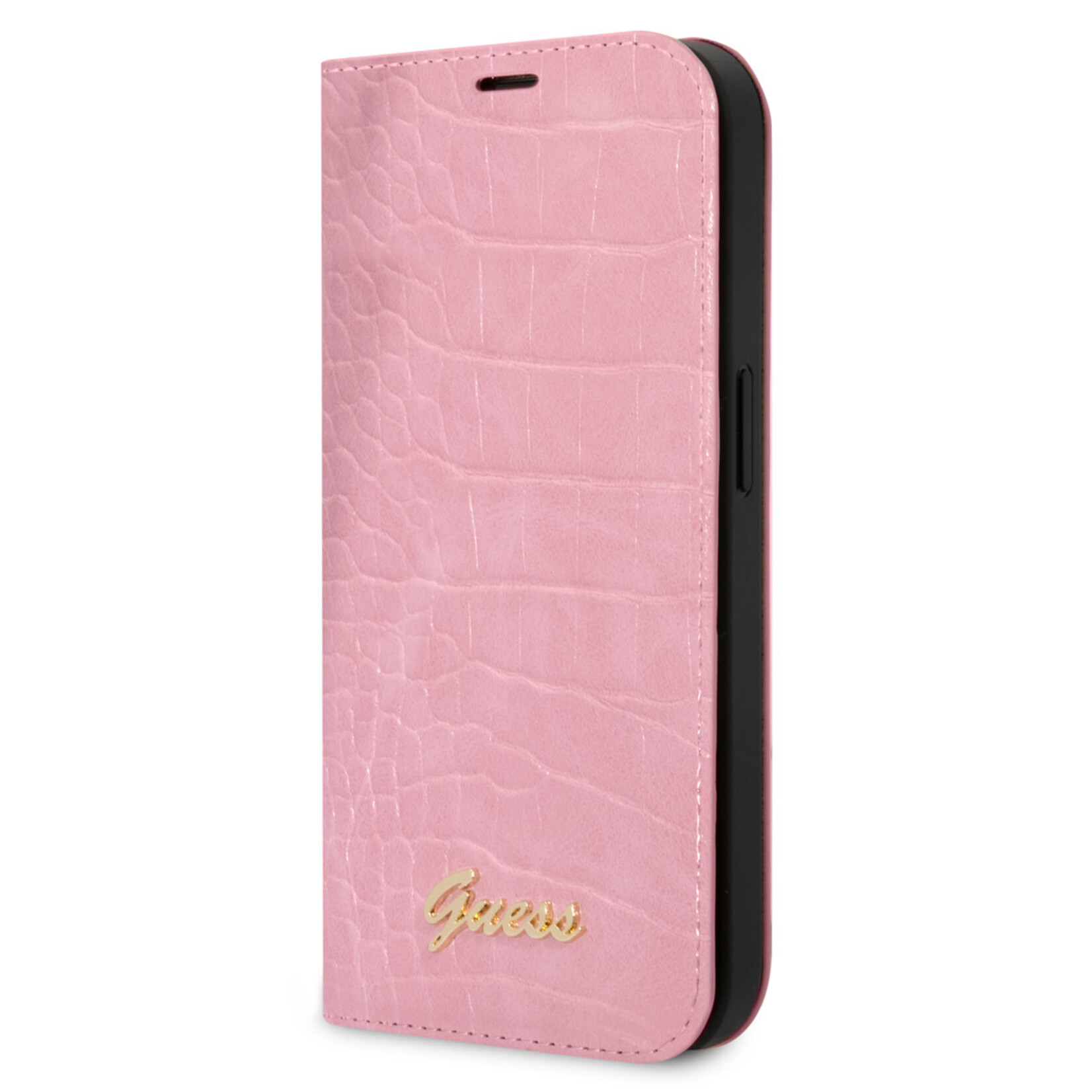 Guess Guess iPhone 14 Pro Max Telefoonhoesje - Roze Book Case - PU Leer Bescherming