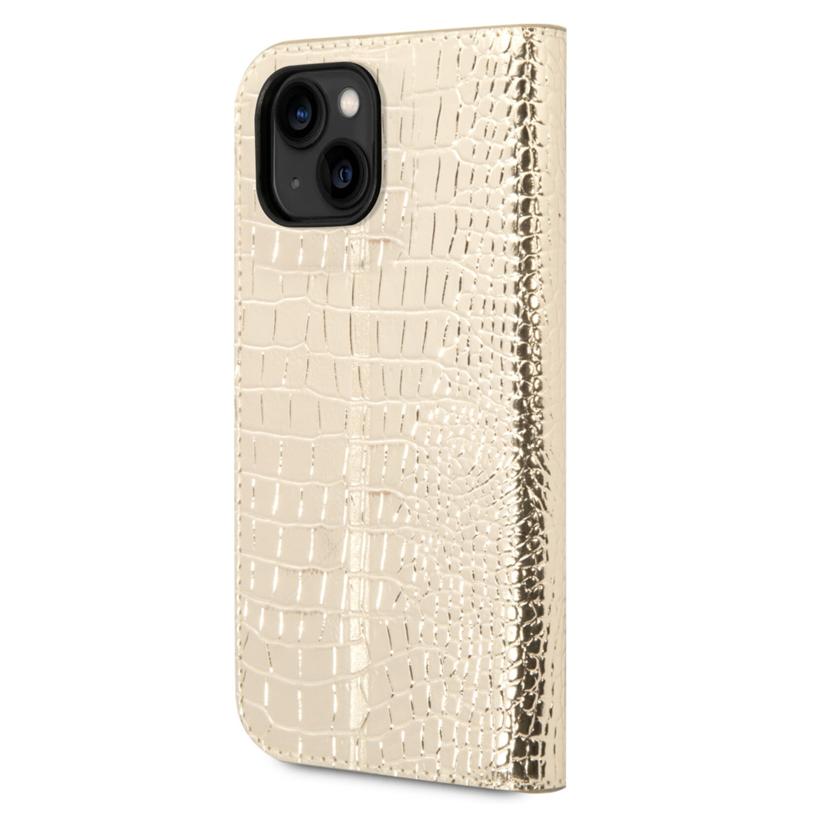 Guess GUESS Apple iPhone 14 Plus Goud Pu Leer Book Case Telefoonhoesje | Bescherming & Stijl