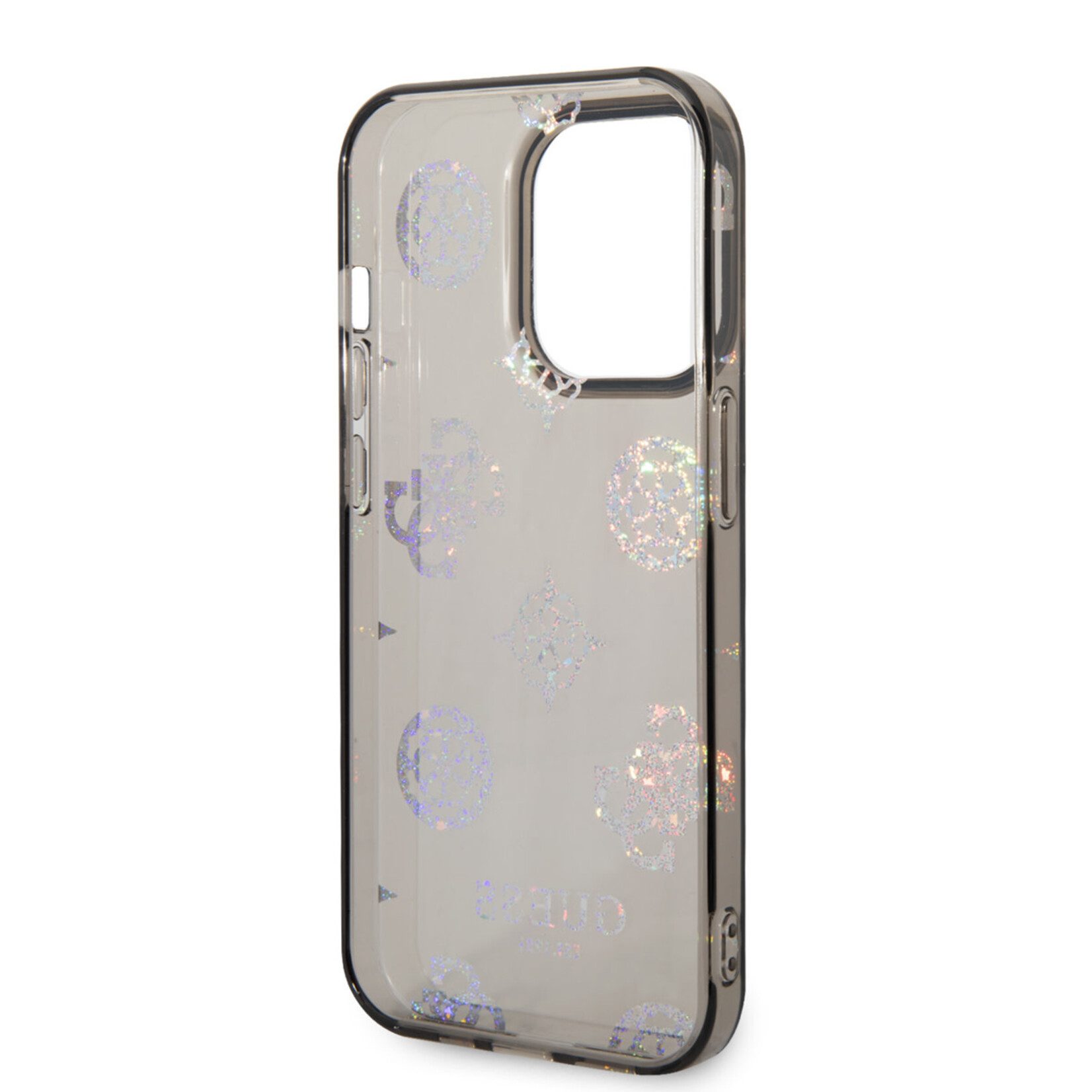 Guess Guess iPhone 14 Pro Hardcase Backcover - Peony Glitter - Zwart