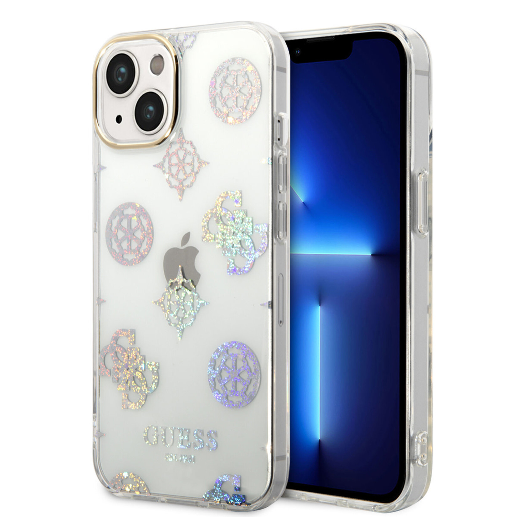 Guess Guess iPhone 14 TPU Back Cover - Bescherming, Kleur: Wit - Telefoonhoesje voor Apple iPhone 14.