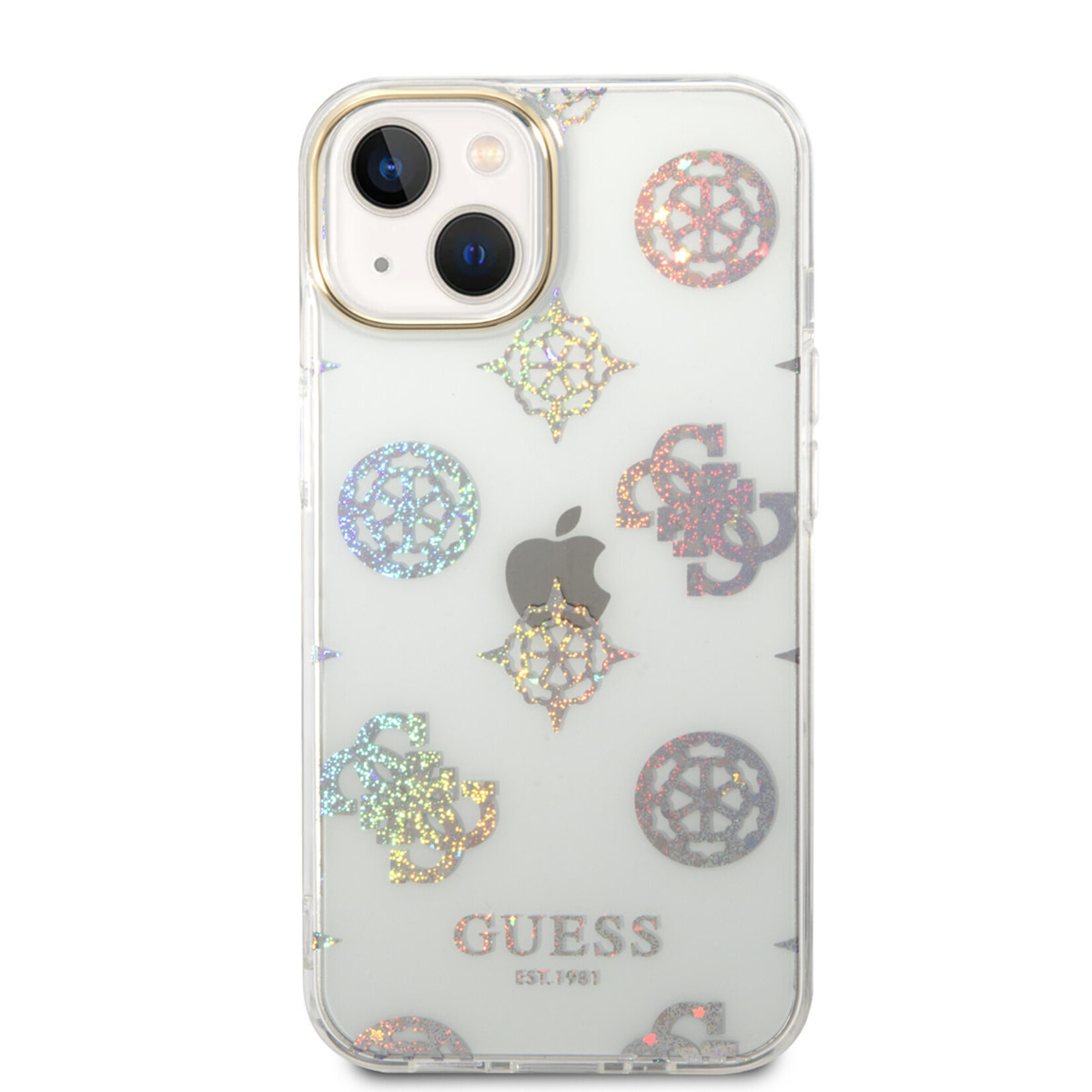 Guess Guess iPhone 14 TPU Back Cover - Bescherming, Kleur: Wit - Telefoonhoesje voor Apple iPhone 14.