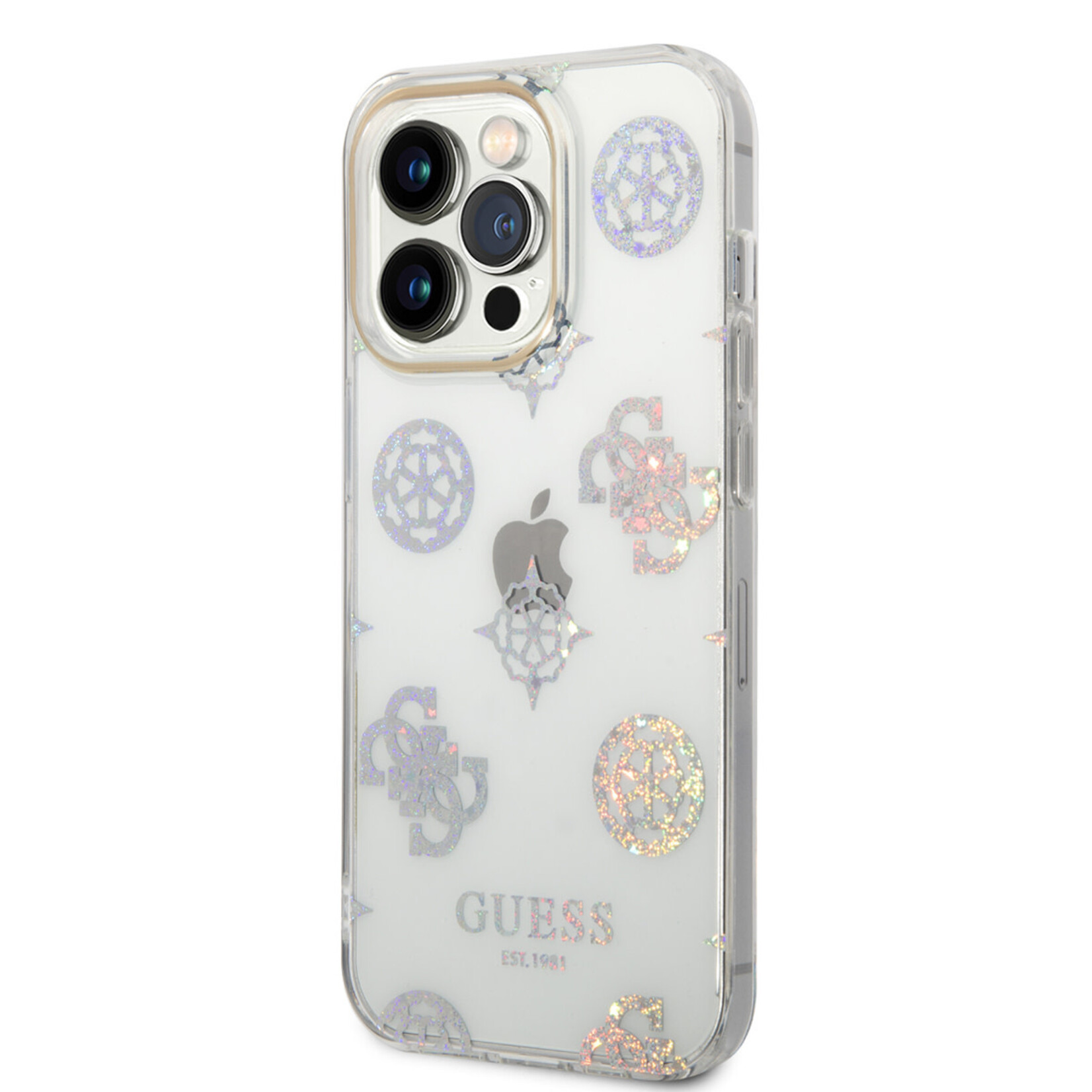 Guess GUESS Telefoonhoesje voor Apple iPhone 14 Pro - Wit TPU Back Cover - Bescherming & Stijl