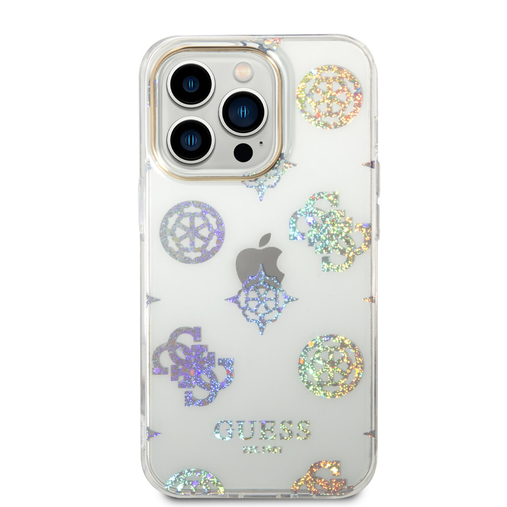 Guess GUESS Telefoonhoesje voor Apple iPhone 14 Pro - Wit TPU Back Cover - Bescherming & Stijl