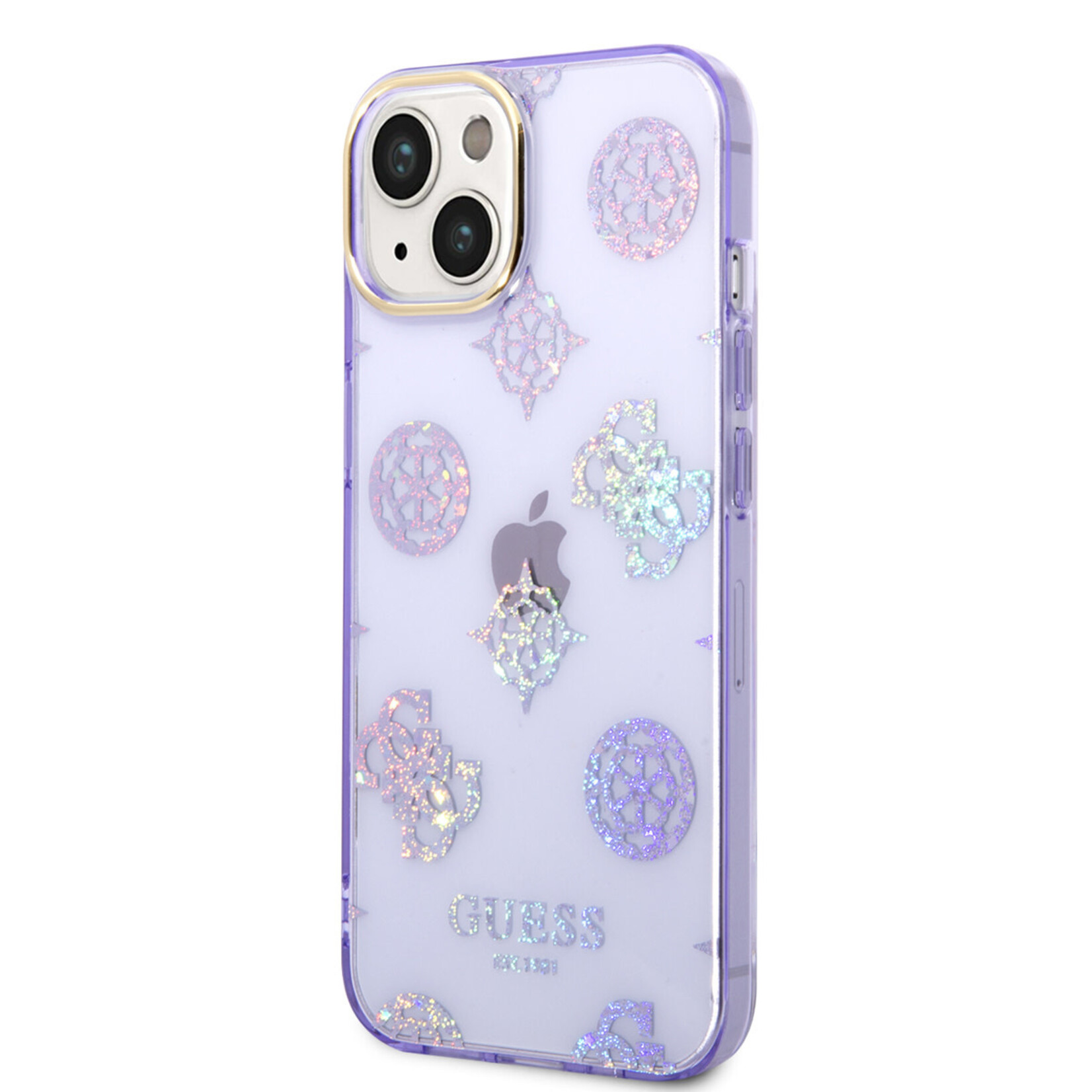 Guess Guess iPhone 14 Hardcase Backcover - Peony Glitter - Lila