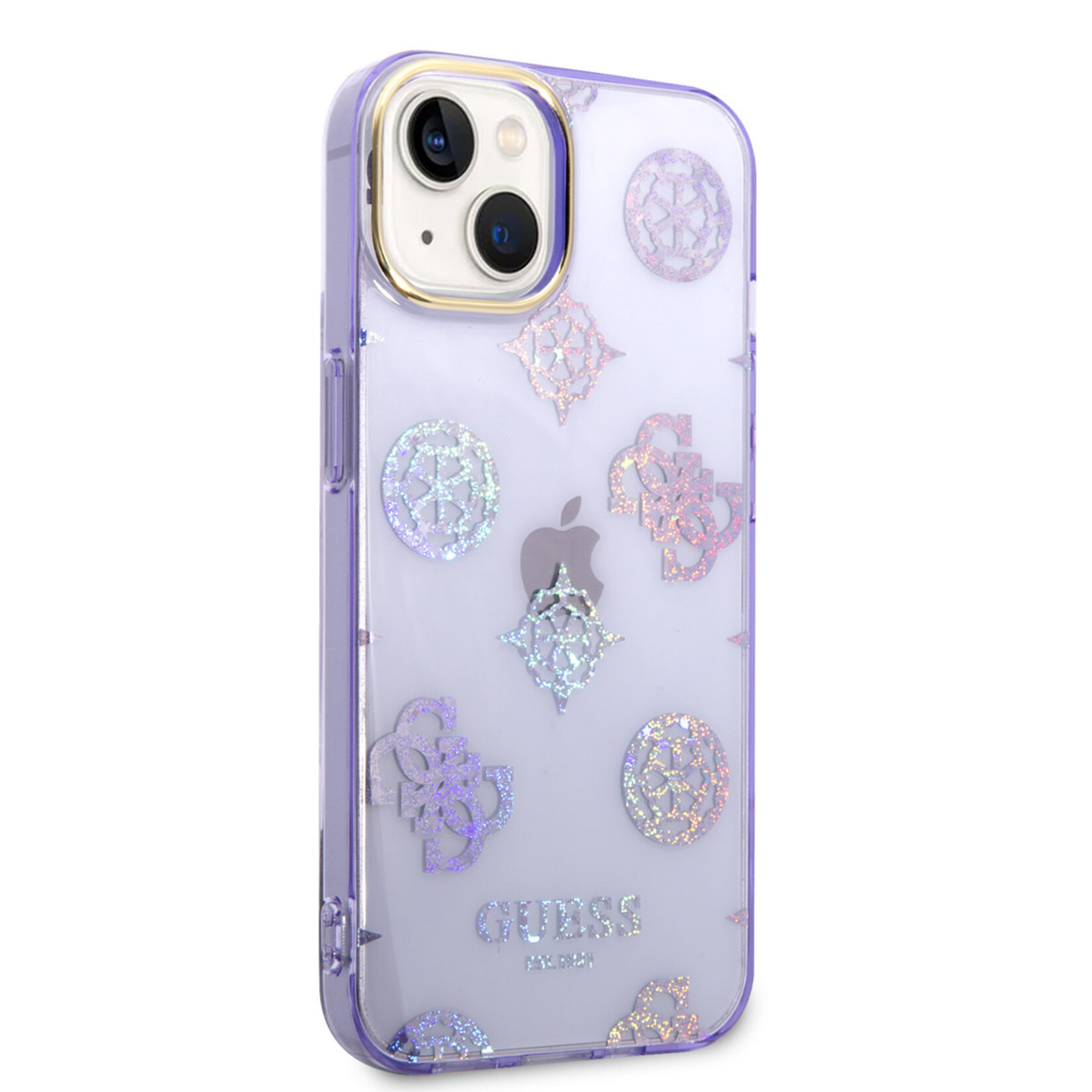 Guess Guess iPhone 14 Hardcase Backcover - Peony Glitter - Lila