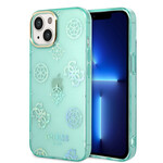 Guess Guess iPhone 14 Hardcase Backcover - Peony Glitter - Turquoise