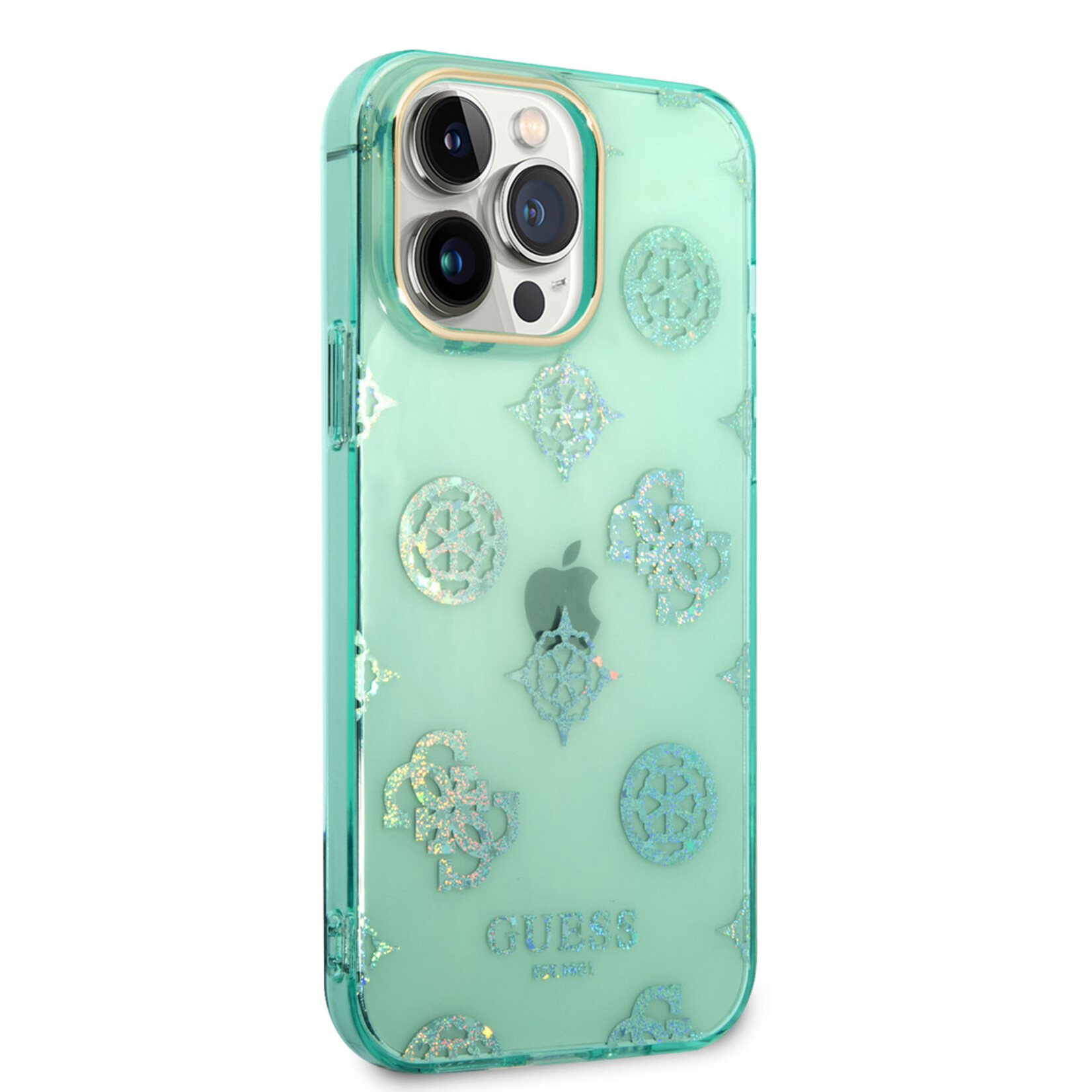 Guess Guess Telefoonhoesje voor Apple iPhone 14 Pro Max - Back Cover - TPU - Groen & Blauw - Bescherming