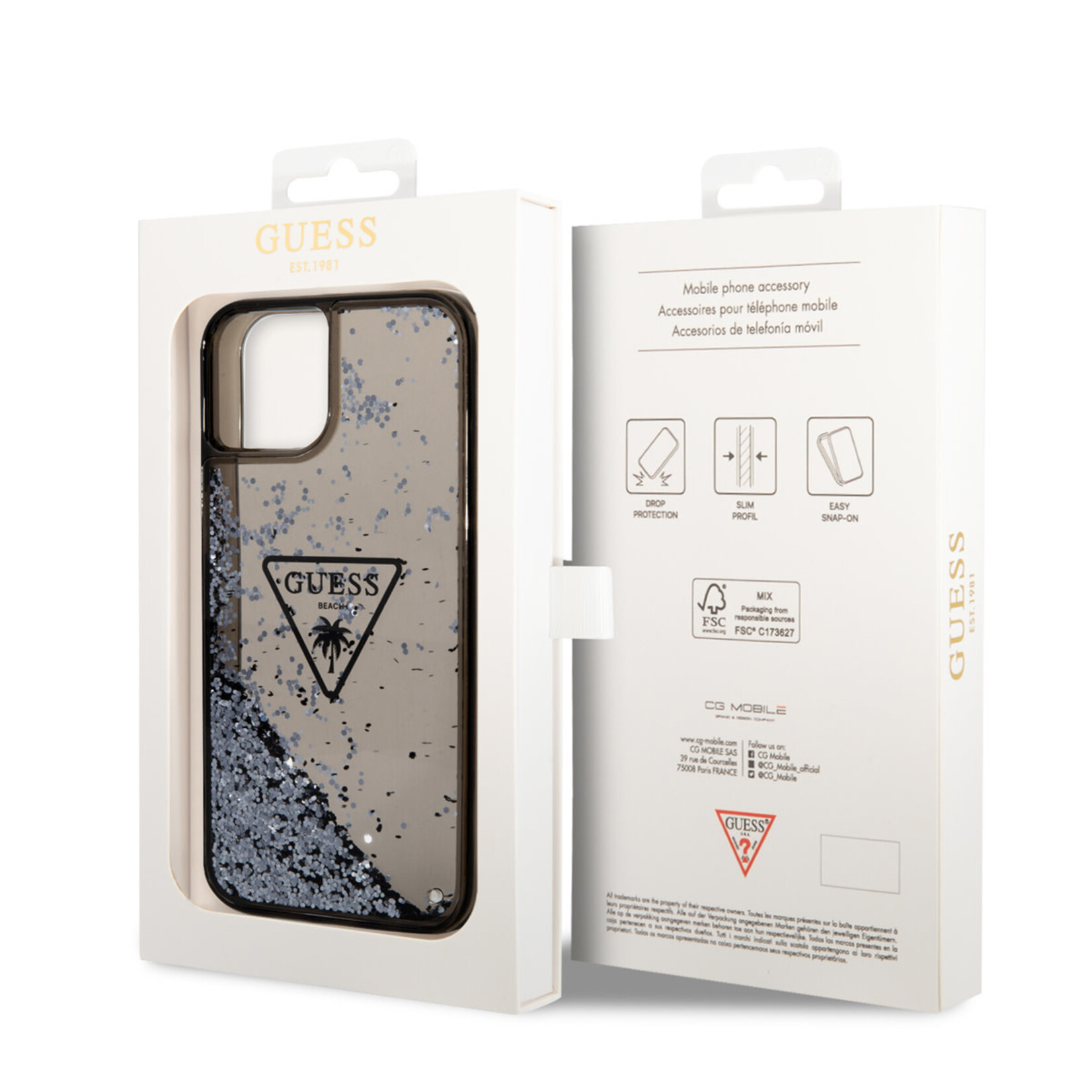 Guess Guess TPU Back Cover Telefoonhoesje voor Apple iPhone 14 Plus – Bescherm je Telefoon met Kleur Zwart & TPU Materiaal