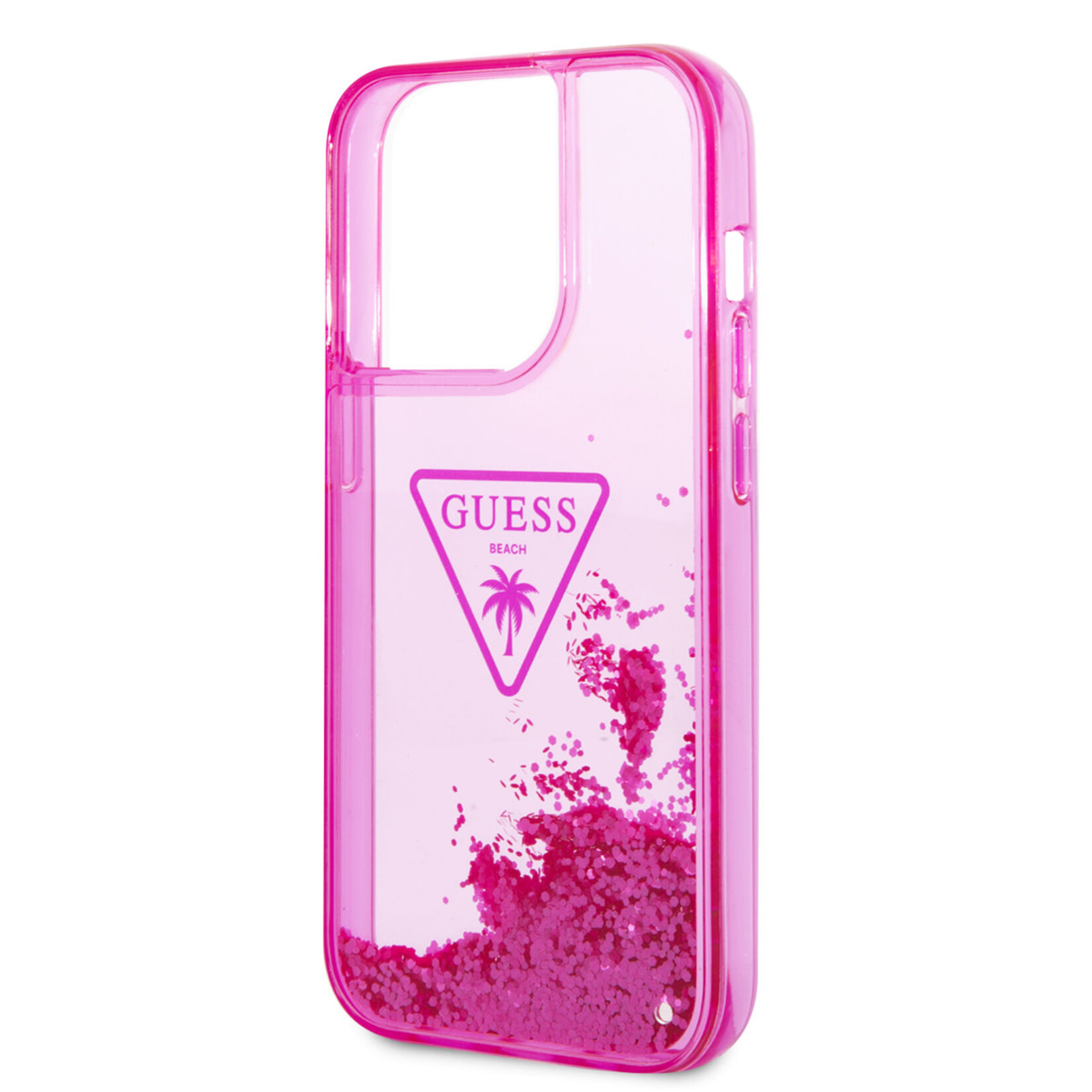 Guess Guess Transparante Roze TPU Back Cover Smartphonehoesje voor Apple iPhone 14 Pro - Bescherming & Stijl