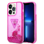 Guess Guess iPhone 14 Pro Max Telefoonhoesje | Roze Transparant | TPU Materiaal | Back Cover Bescherming